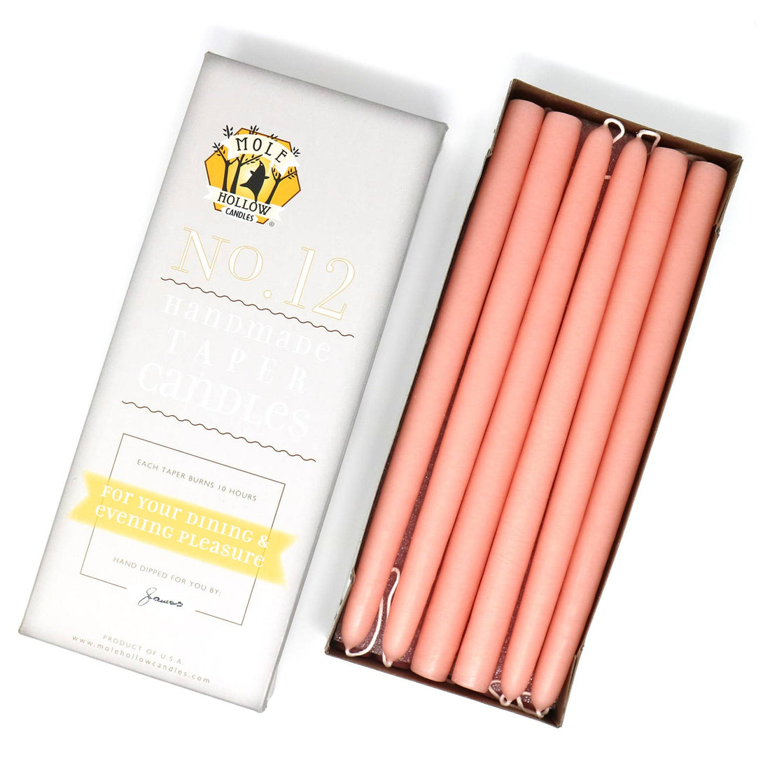 Taper Candles Pair - Peach