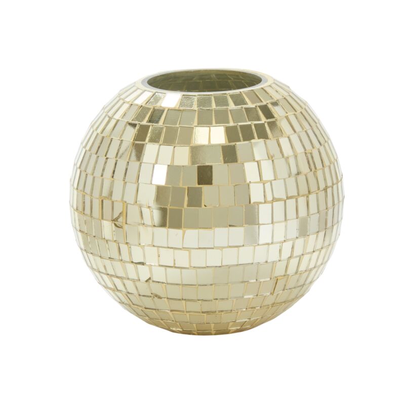 Twila Disco Vase Lg | GOLD