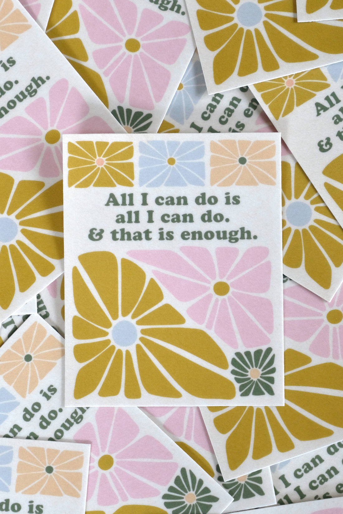All I Can Do Is Enough - Vinyl Sticker: Light Purple & Yellow