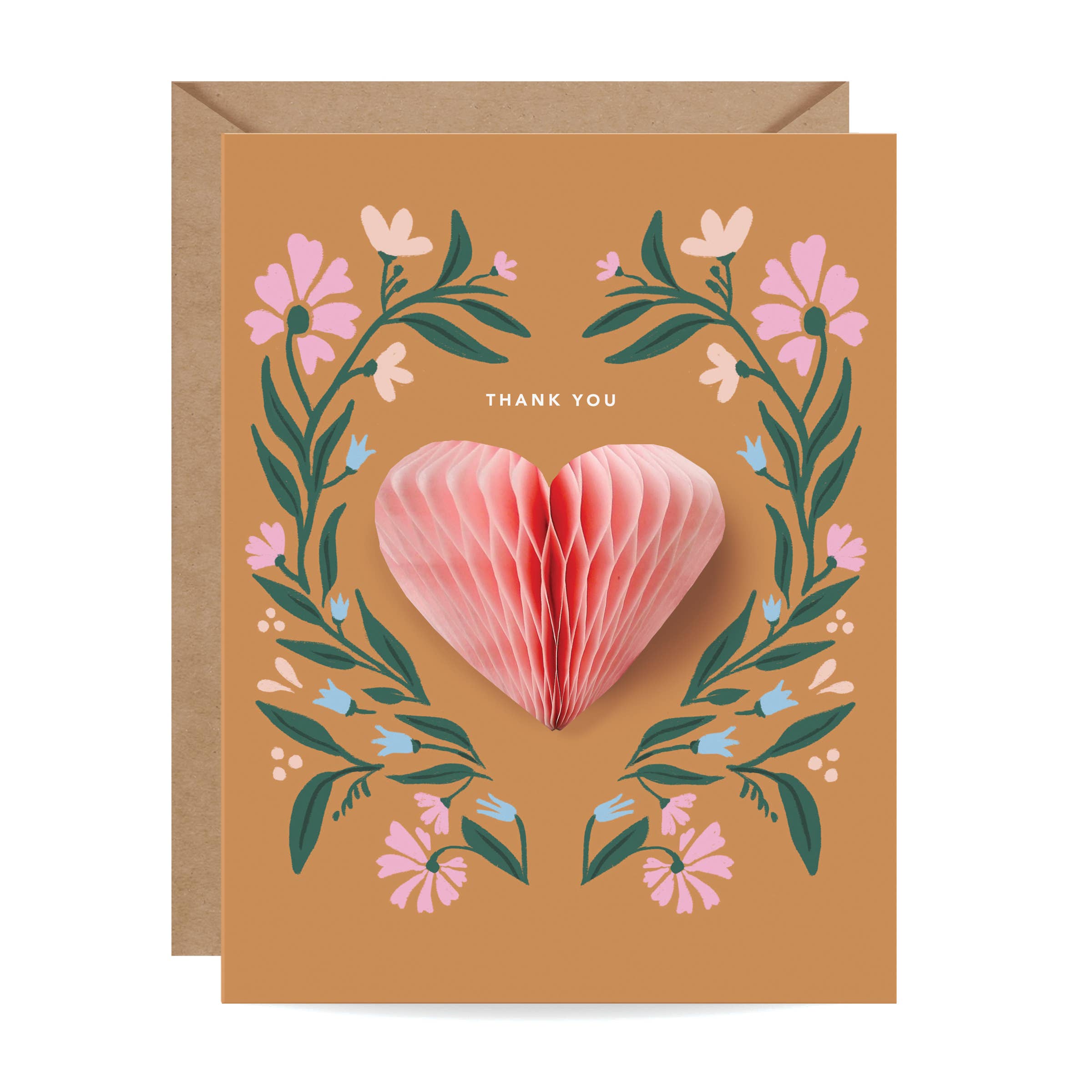 Pop-up Folk Heart Thank You Card