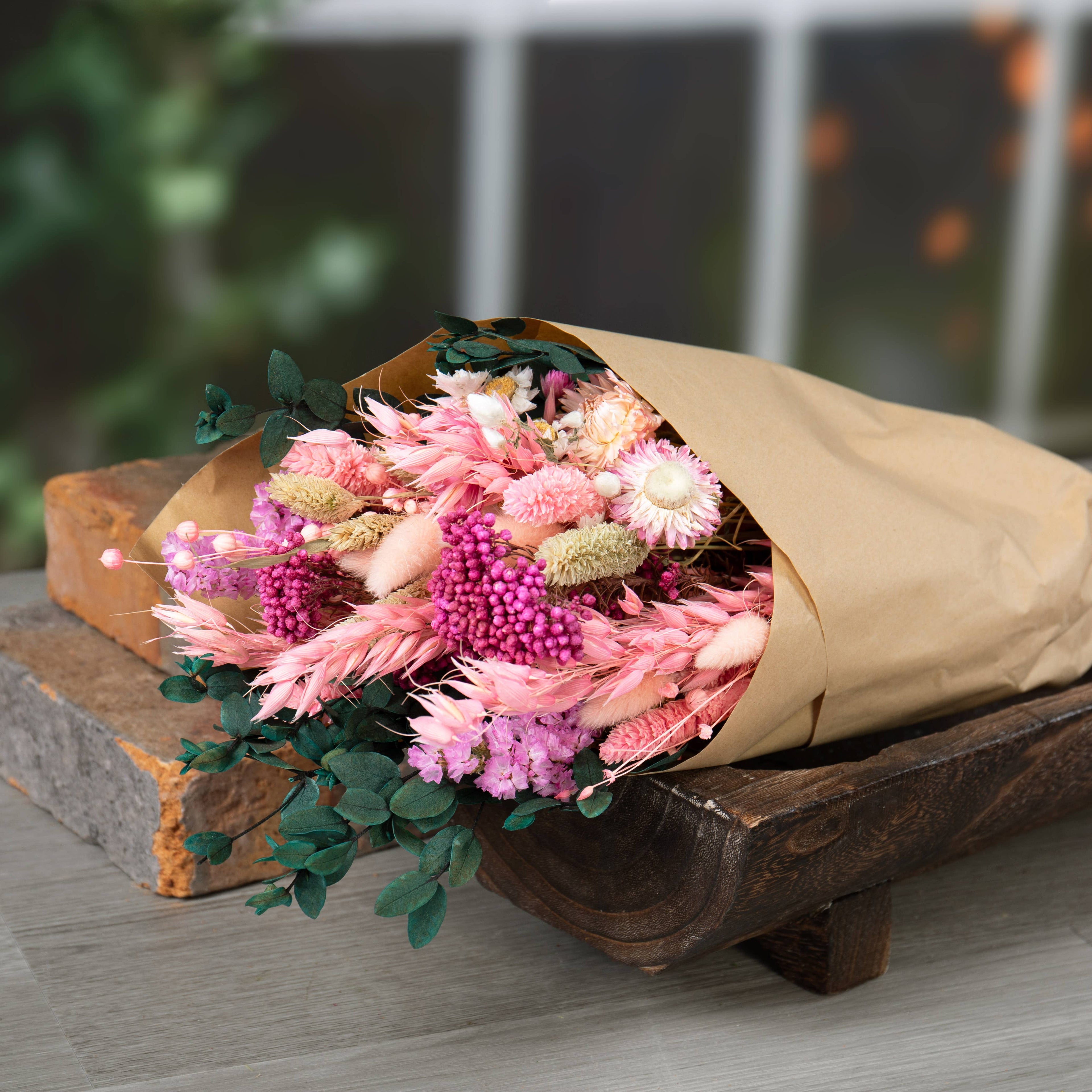 Dried Flamingo Pink Bouquet