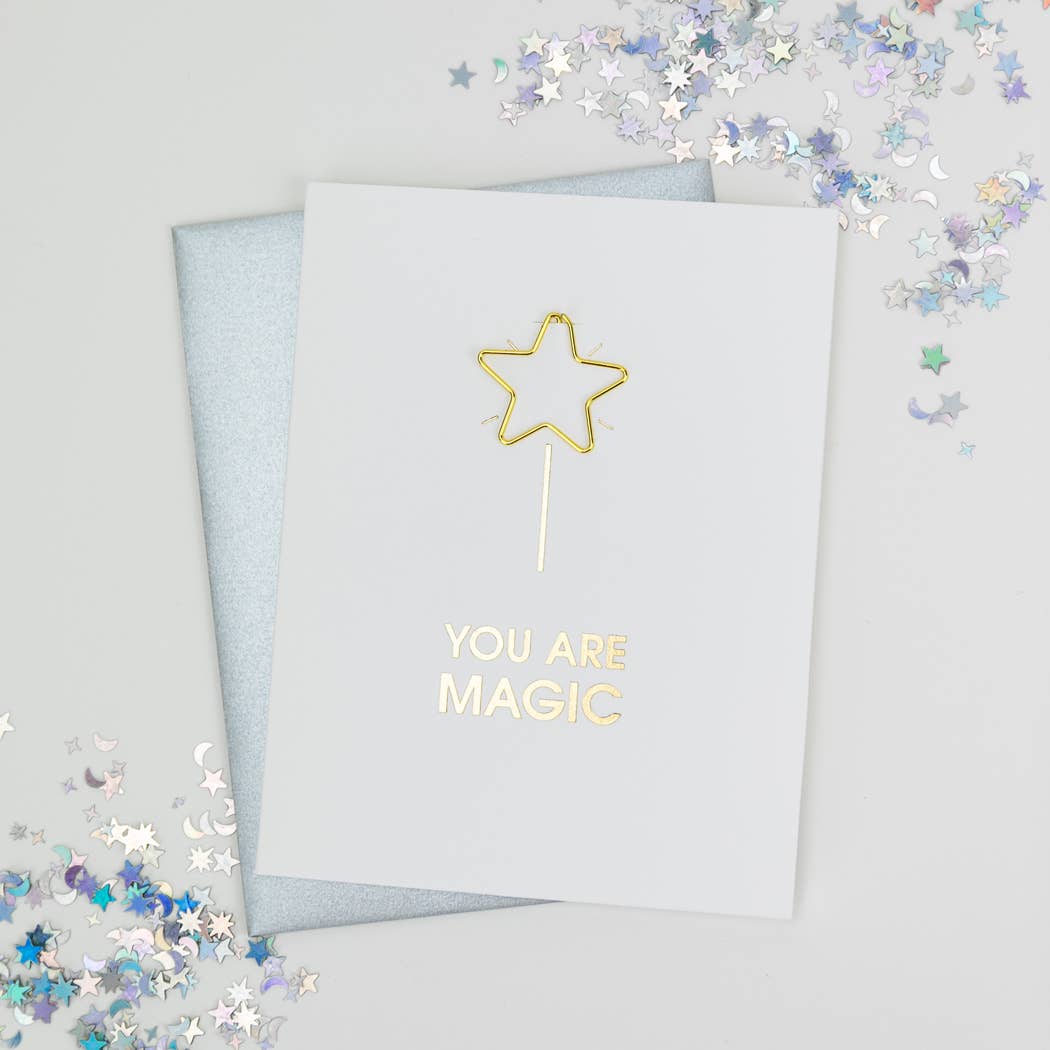 You Are Magic - Star Paper Clip Letterpress Greeting Card