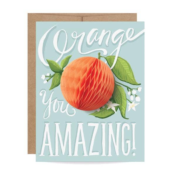 Pop-up Orange - Thank You / Friendship Card Orange You Amazing