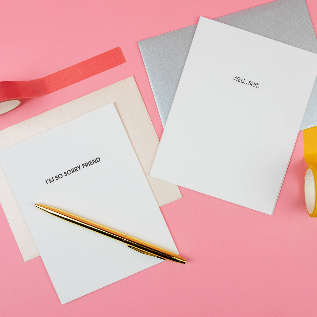 Well Shit Letterpress Greeting Card