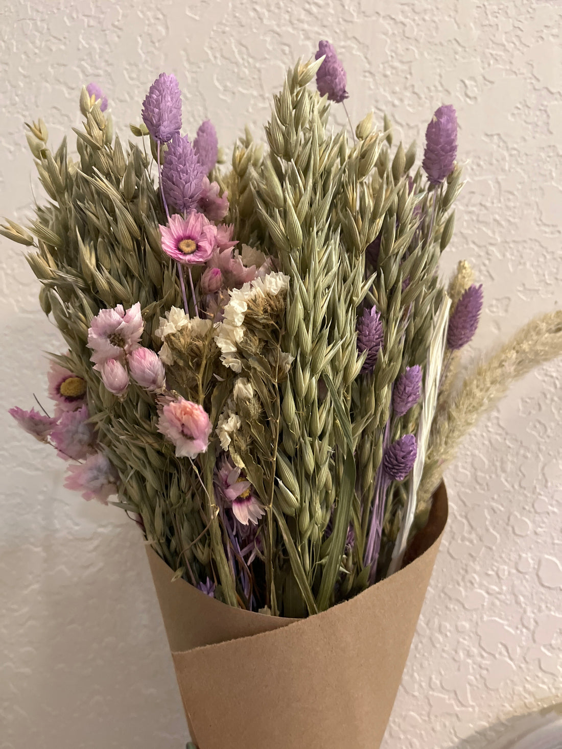 Dried Lavender and Pink Bouquet