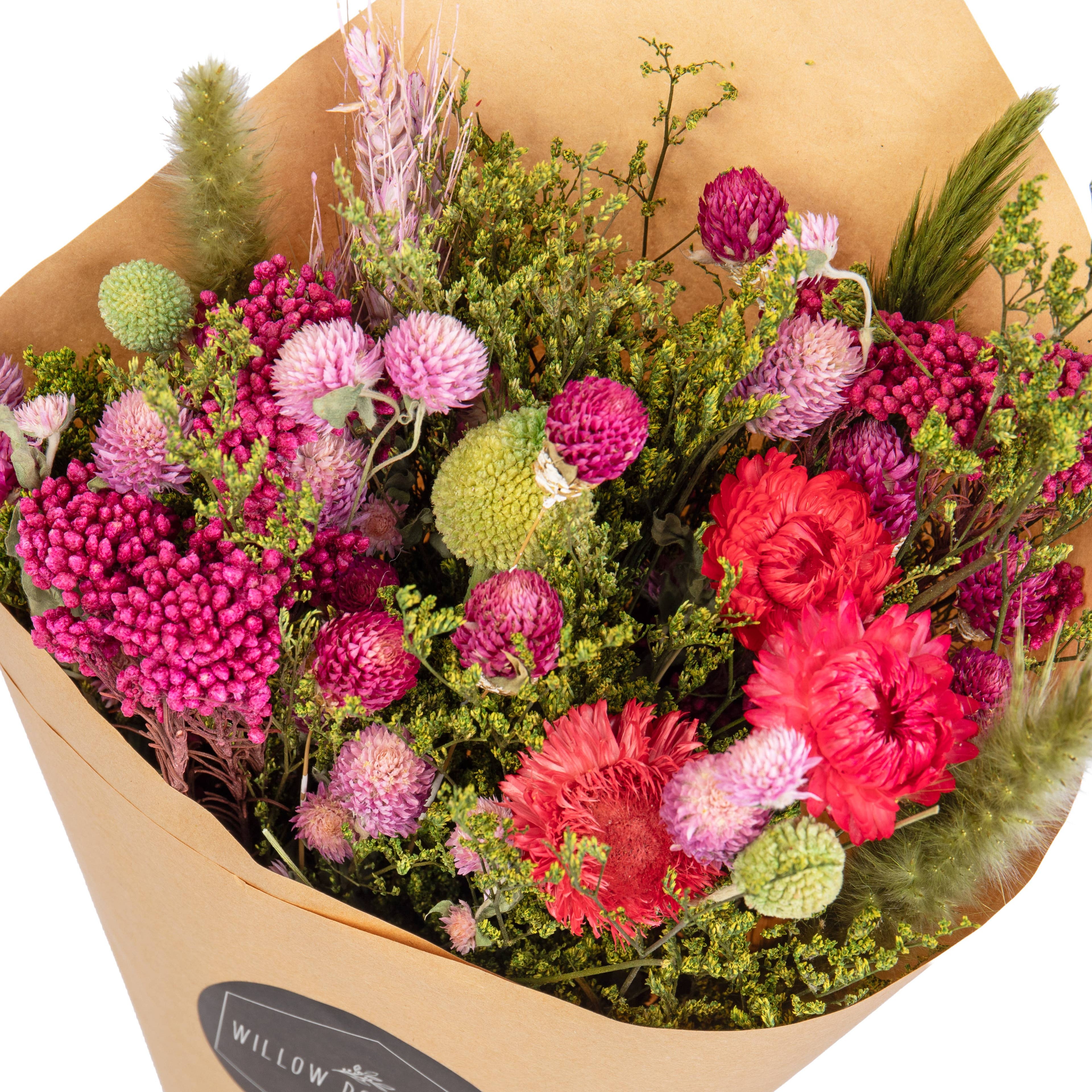 Dried Pink and Green Bouquet
