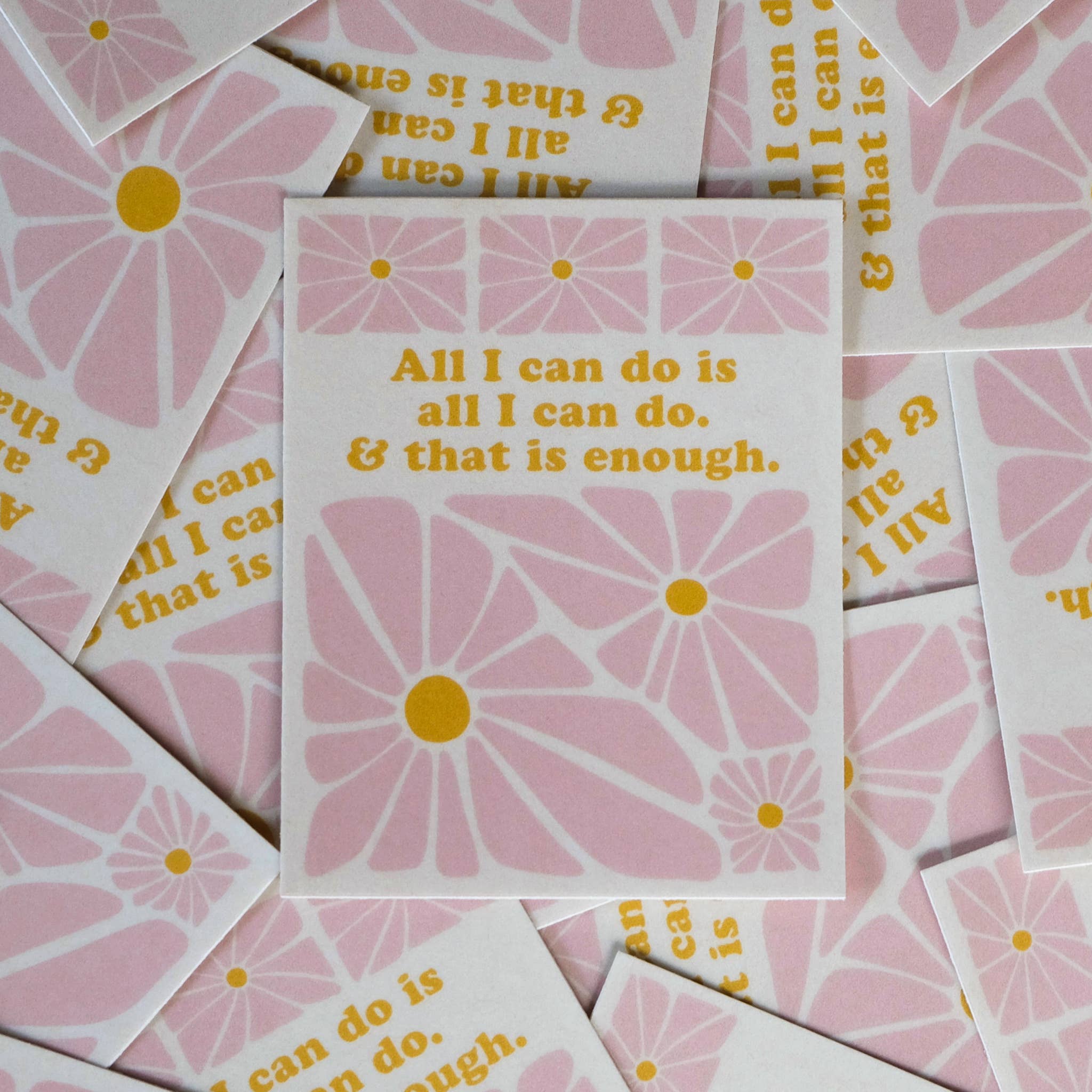 All I Can Do Is Enough - Vinyl Sticker: Light Purple & Yellow