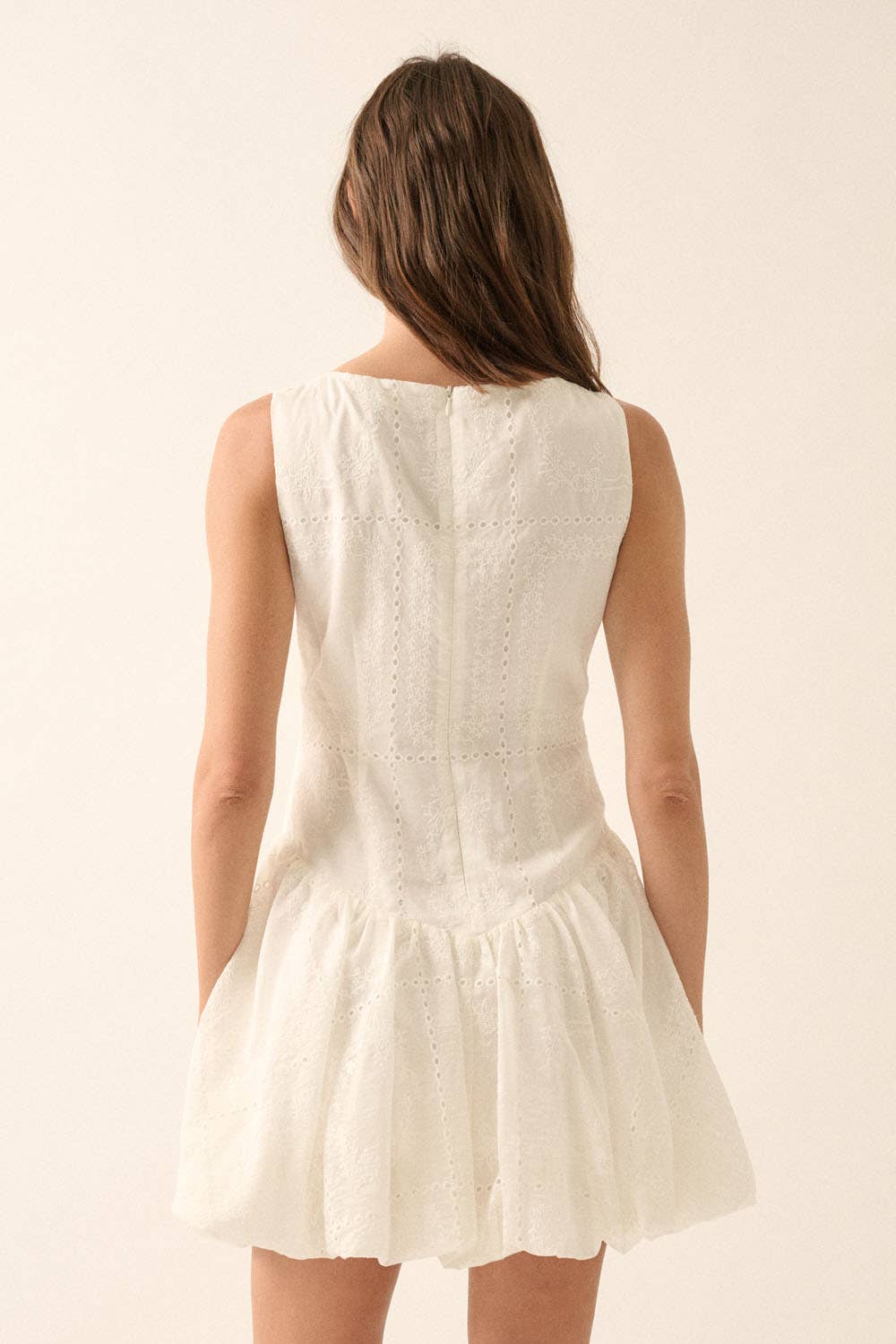 Eyelet Lace Drop-Waist Dress