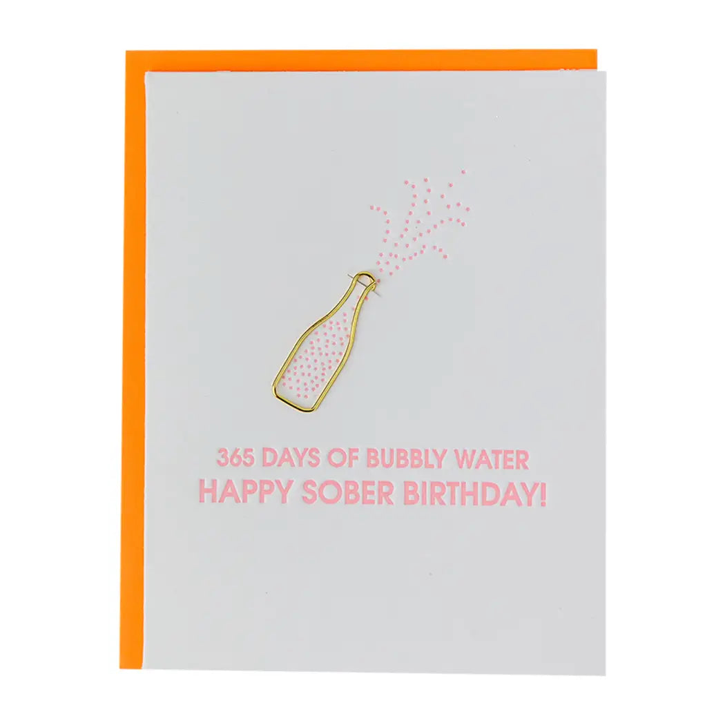 Happy Sober Birthday Paper Clip Card