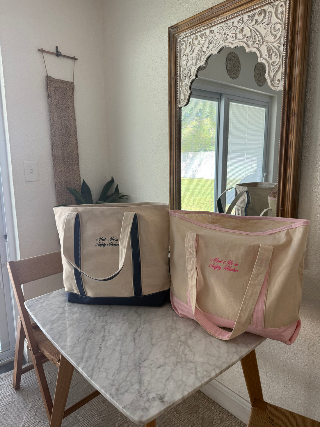 Meet Me In Safety Harbor Tote | Navy