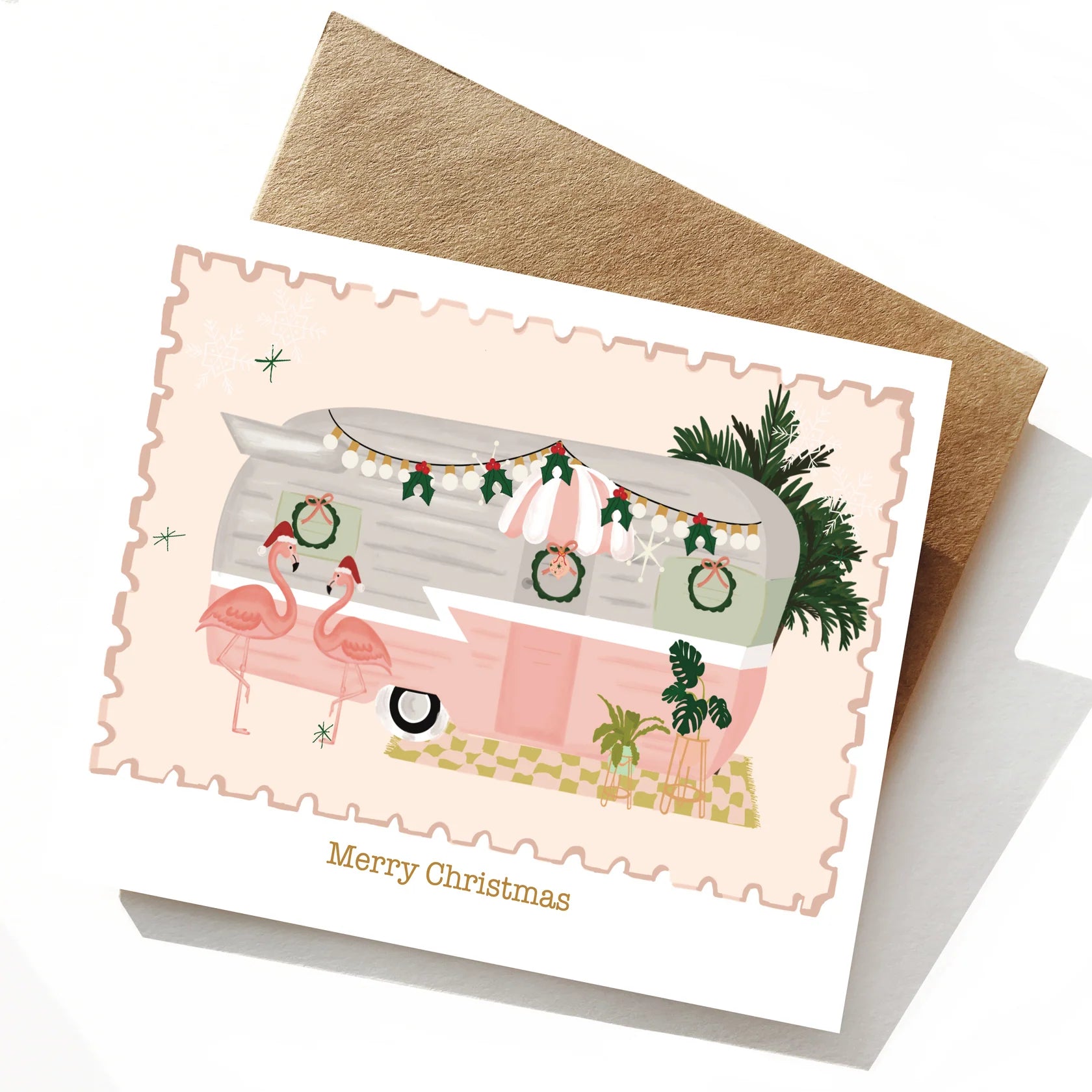 Merry Christmas Flamingo Trailer