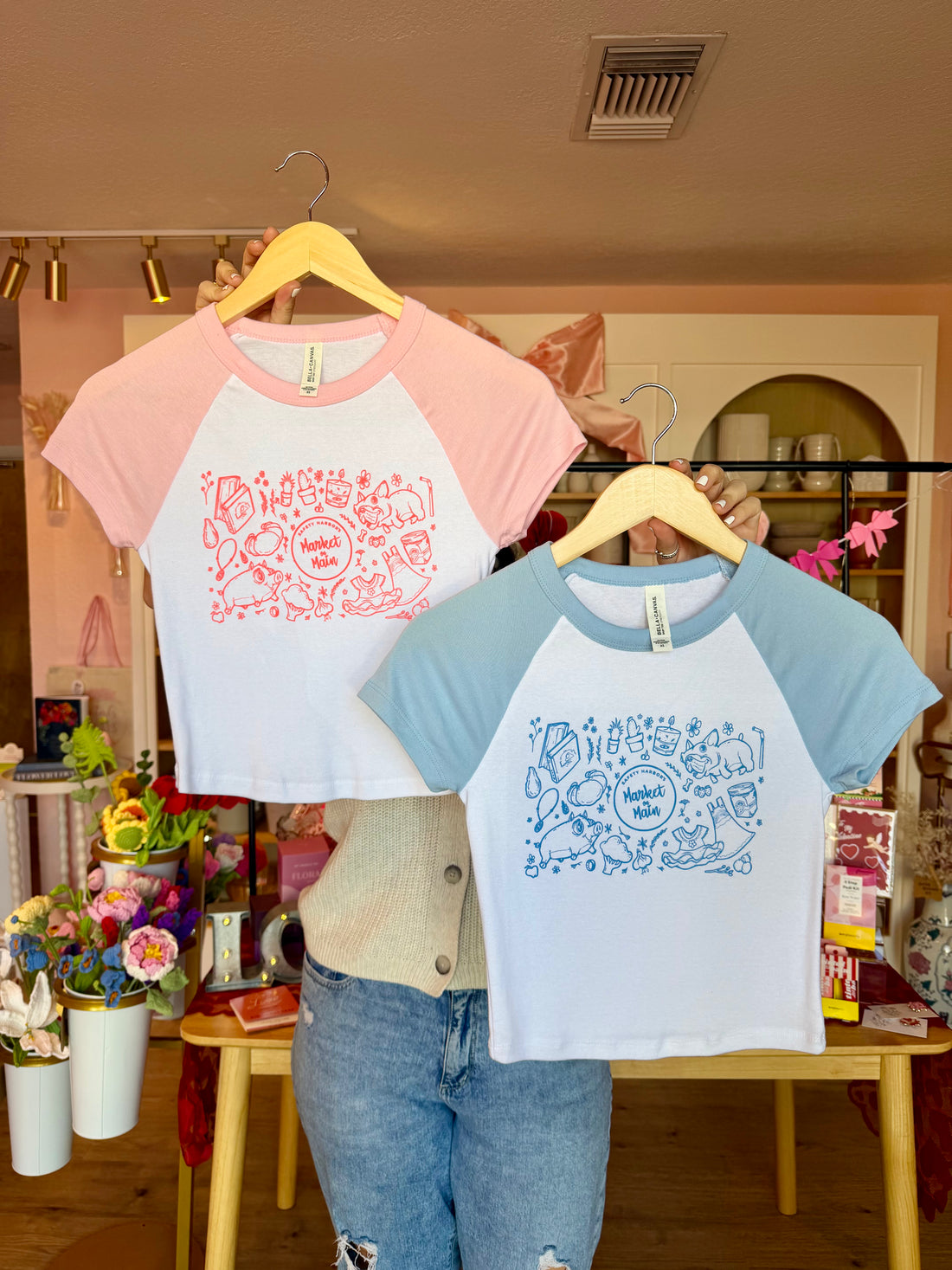 SHMOM Crop Top (Pink/Blue)