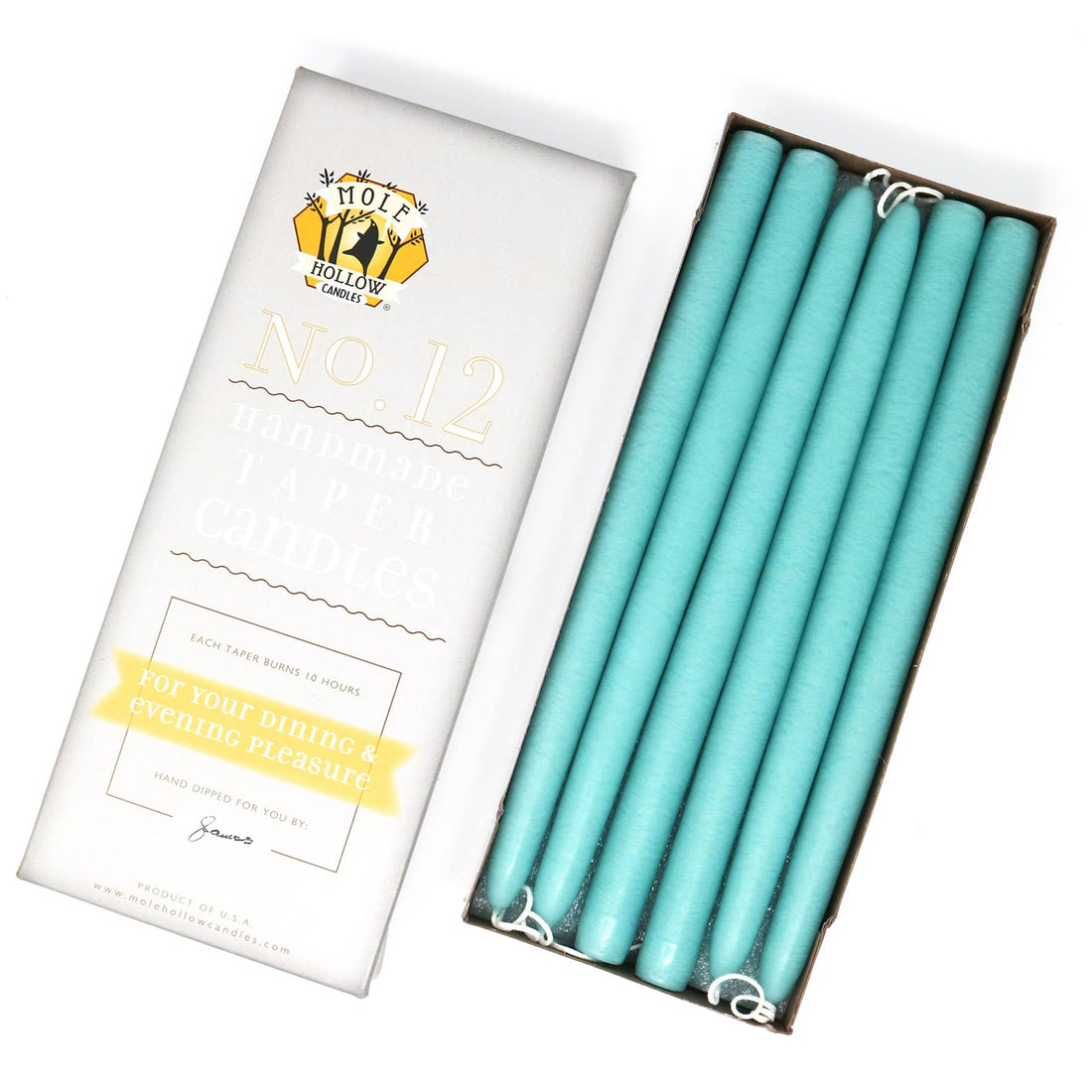 Taper Candles Pair - Caribbean Blue