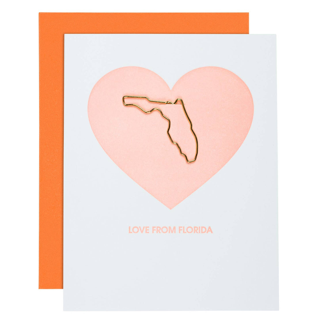Love From Florida - Paper Clip Letterpress Greeting Card