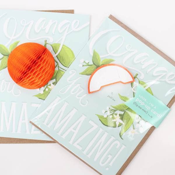 Pop-up Orange - Thank You / Friendship Card Orange You Amazing