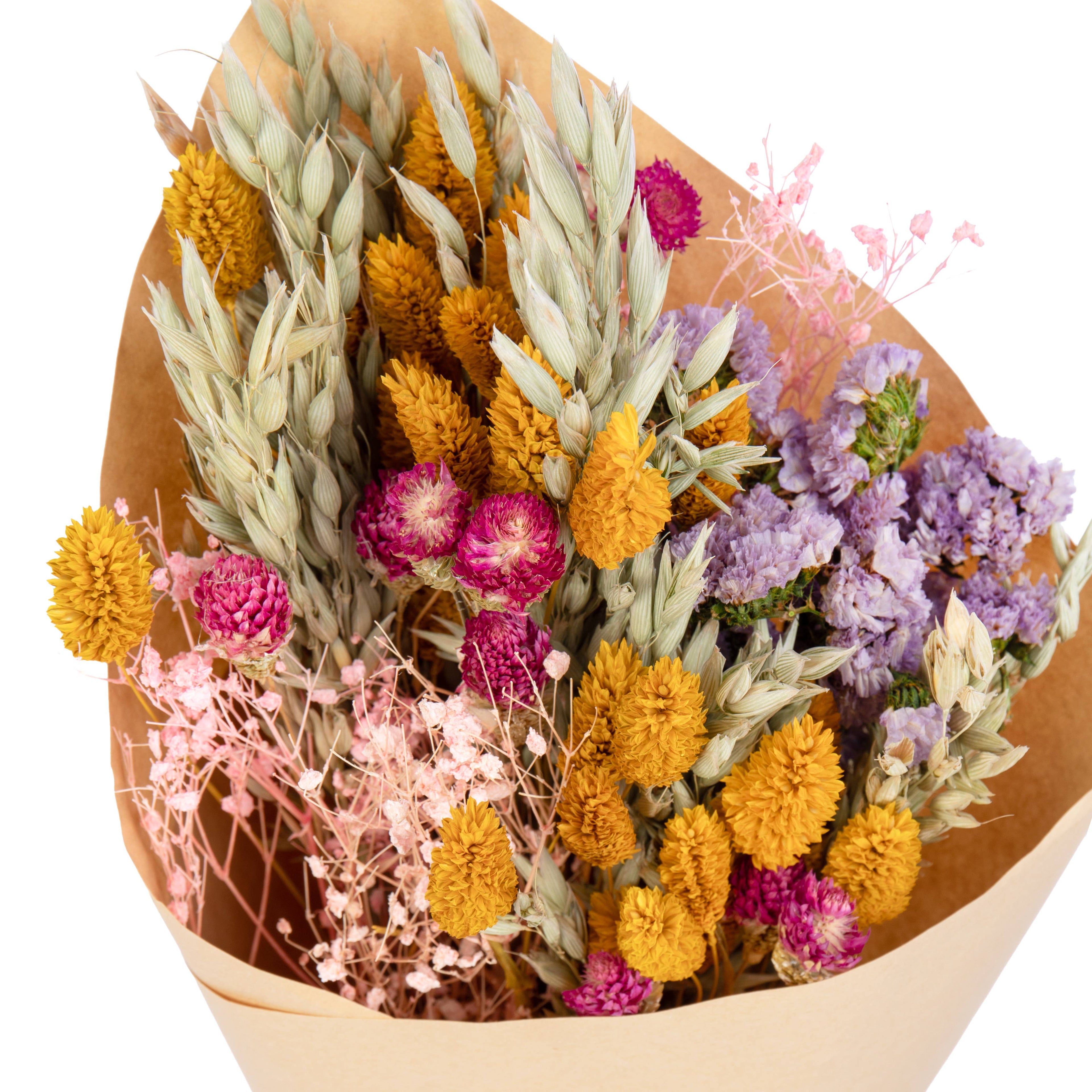 Dried Magenta, Yellow and Pink Bouquet