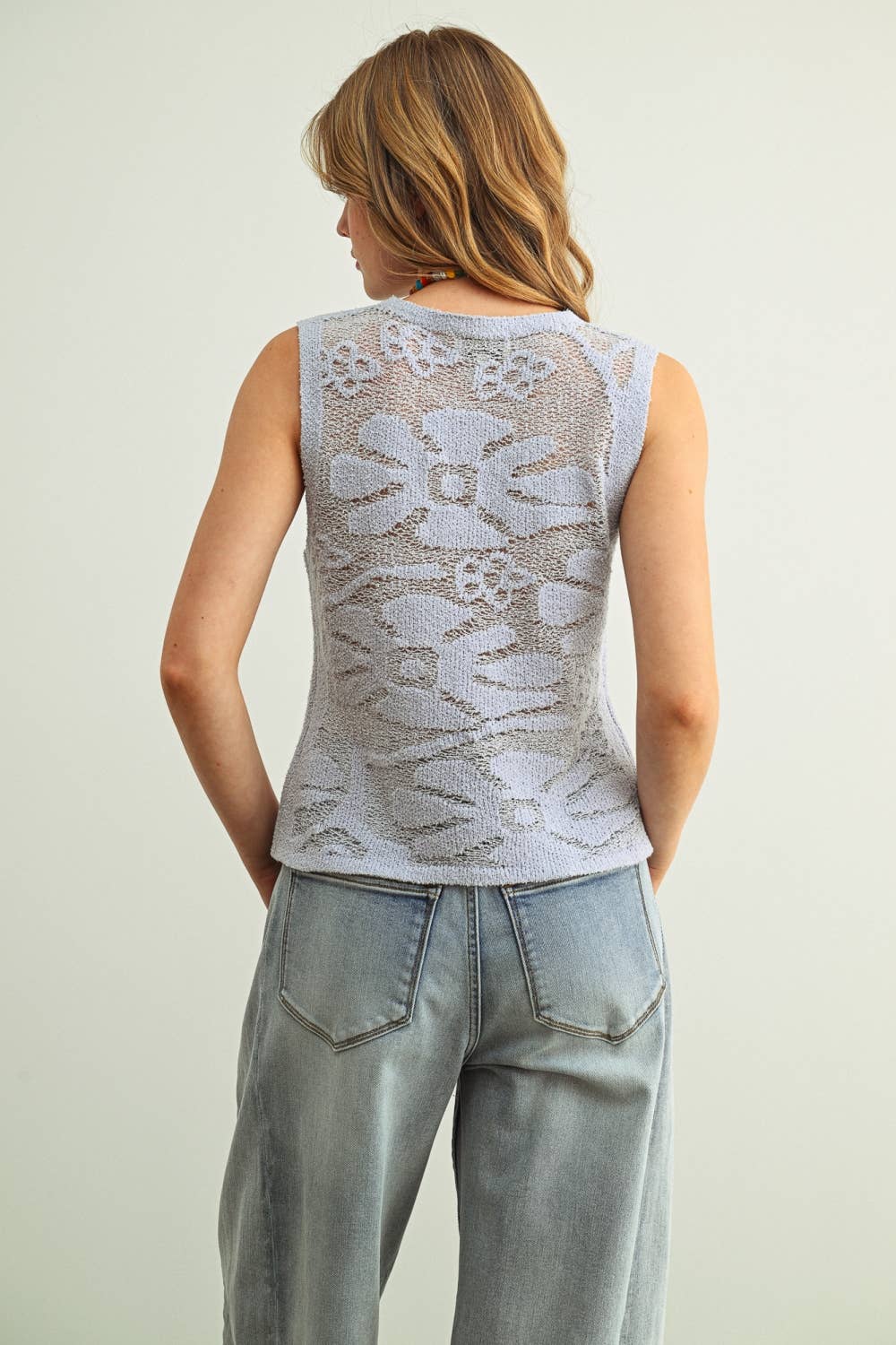 Floral Knitted Sleeveless Top