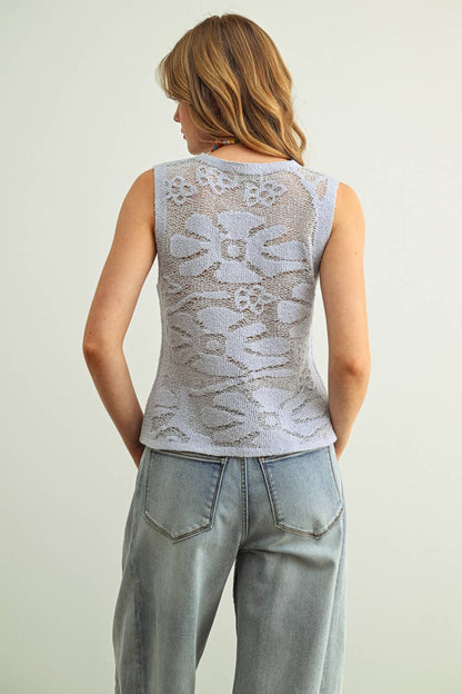 Floral Knitted Sleeveless Top