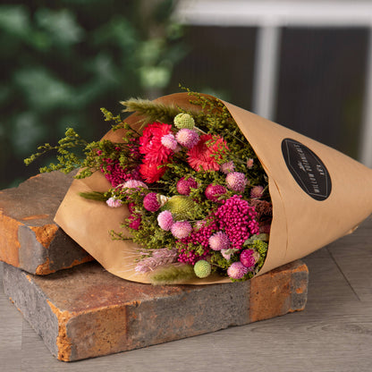Dried Pink and Green Bouquet