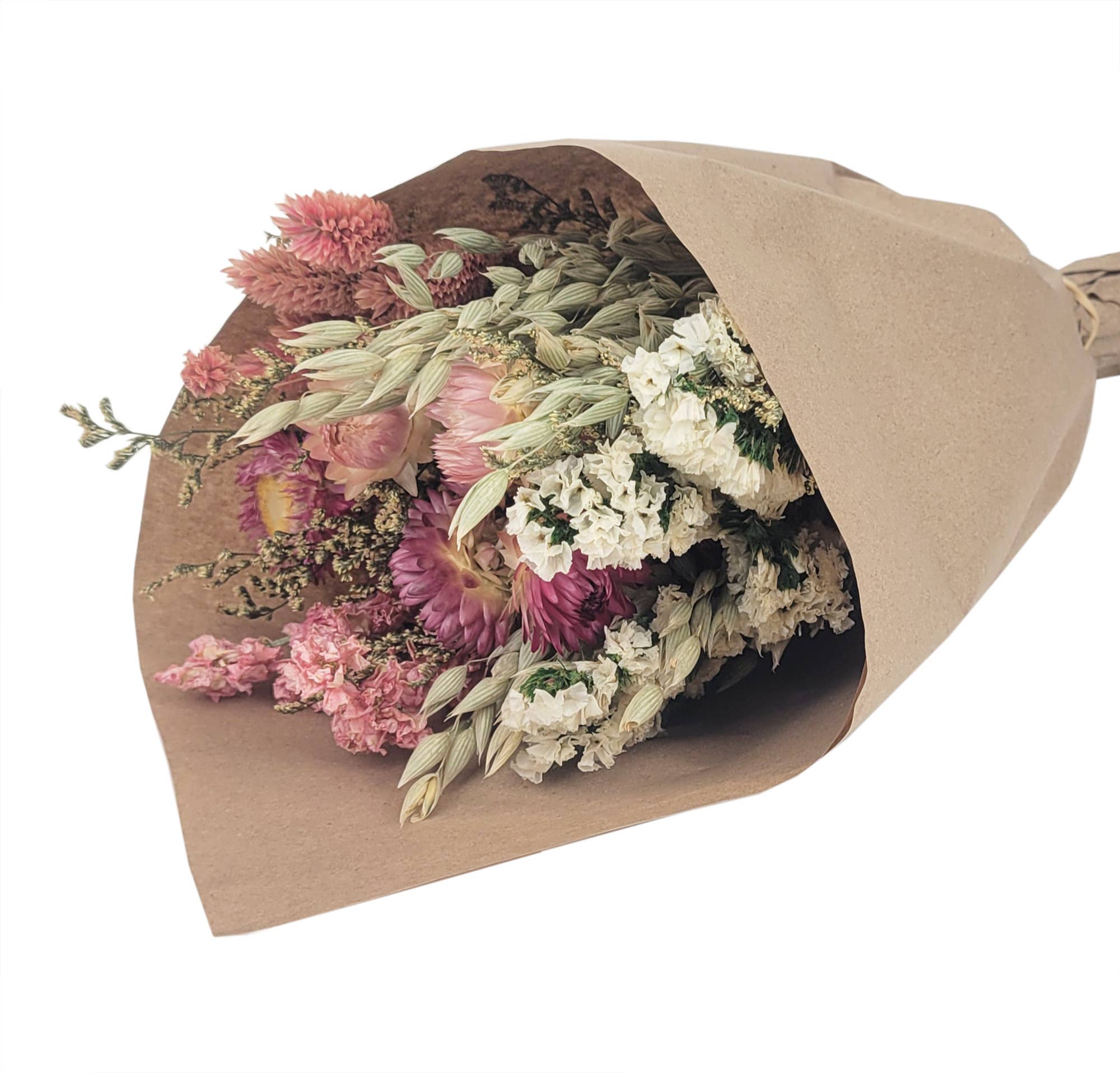 Dried Ivory &amp; Pink Bouquet