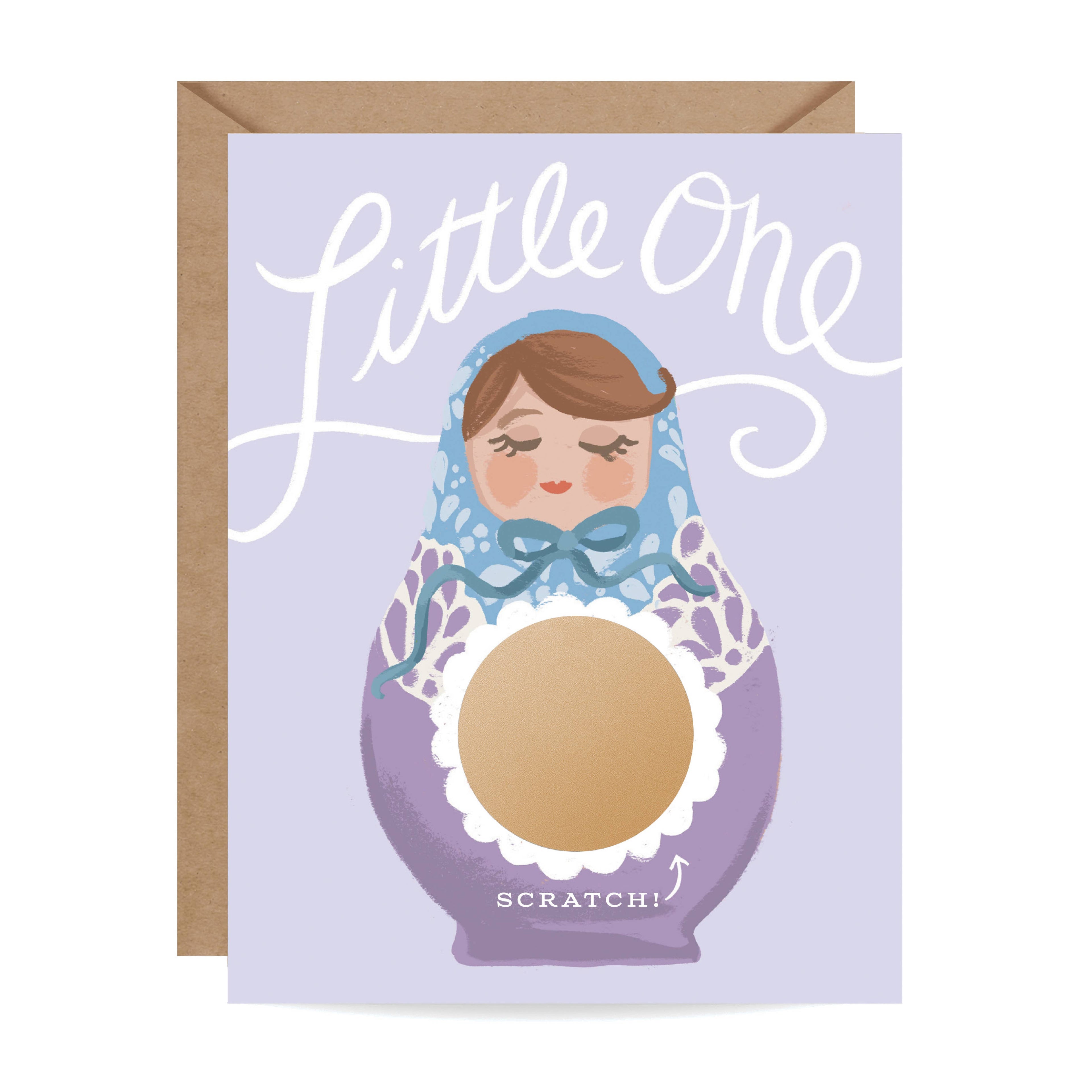 Scratch-off Nesting Doll - New Baby / Pregnancy Card