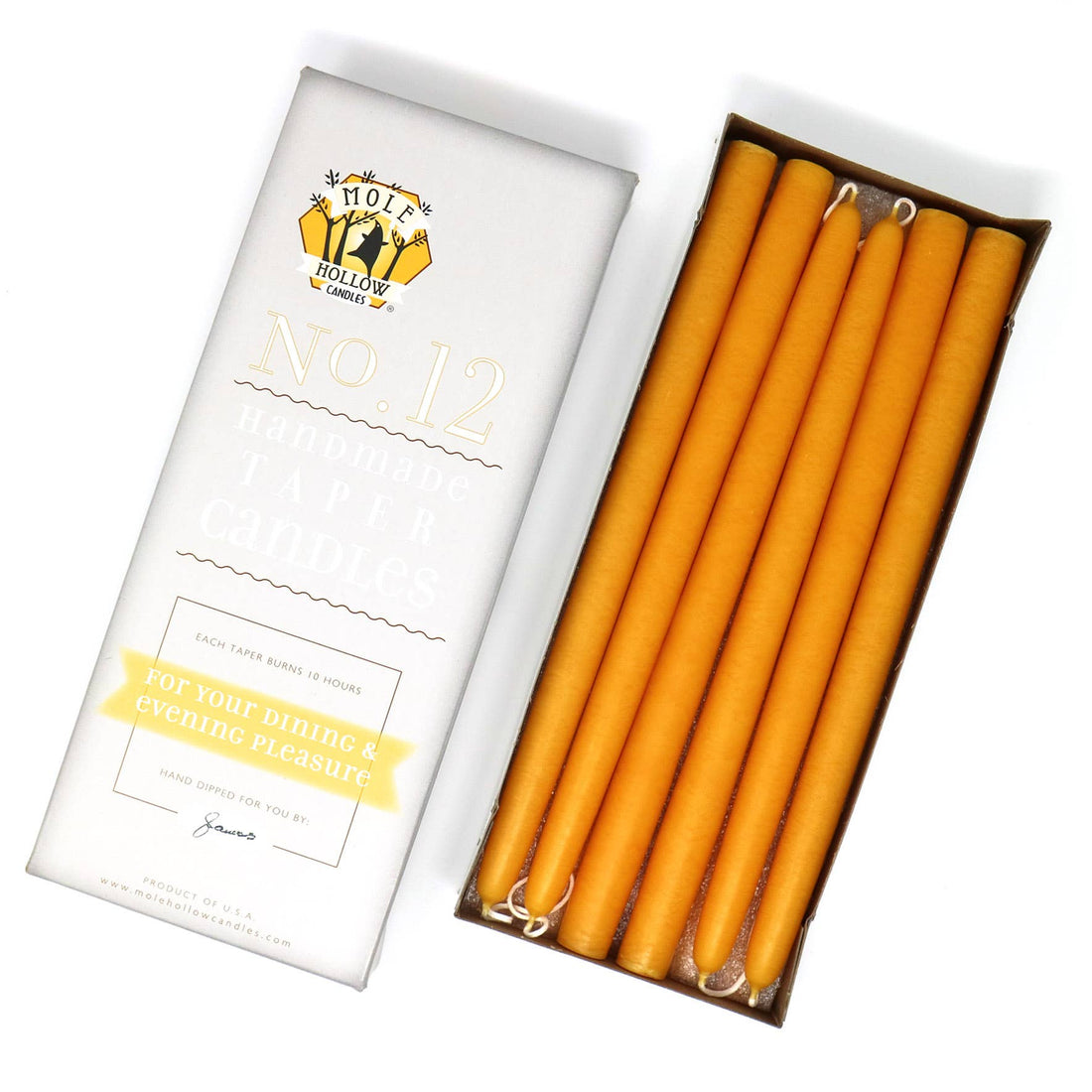 Taper Candles Pair -  Yellow Gold