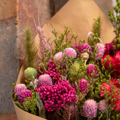Dried Pink and Green Bouquet