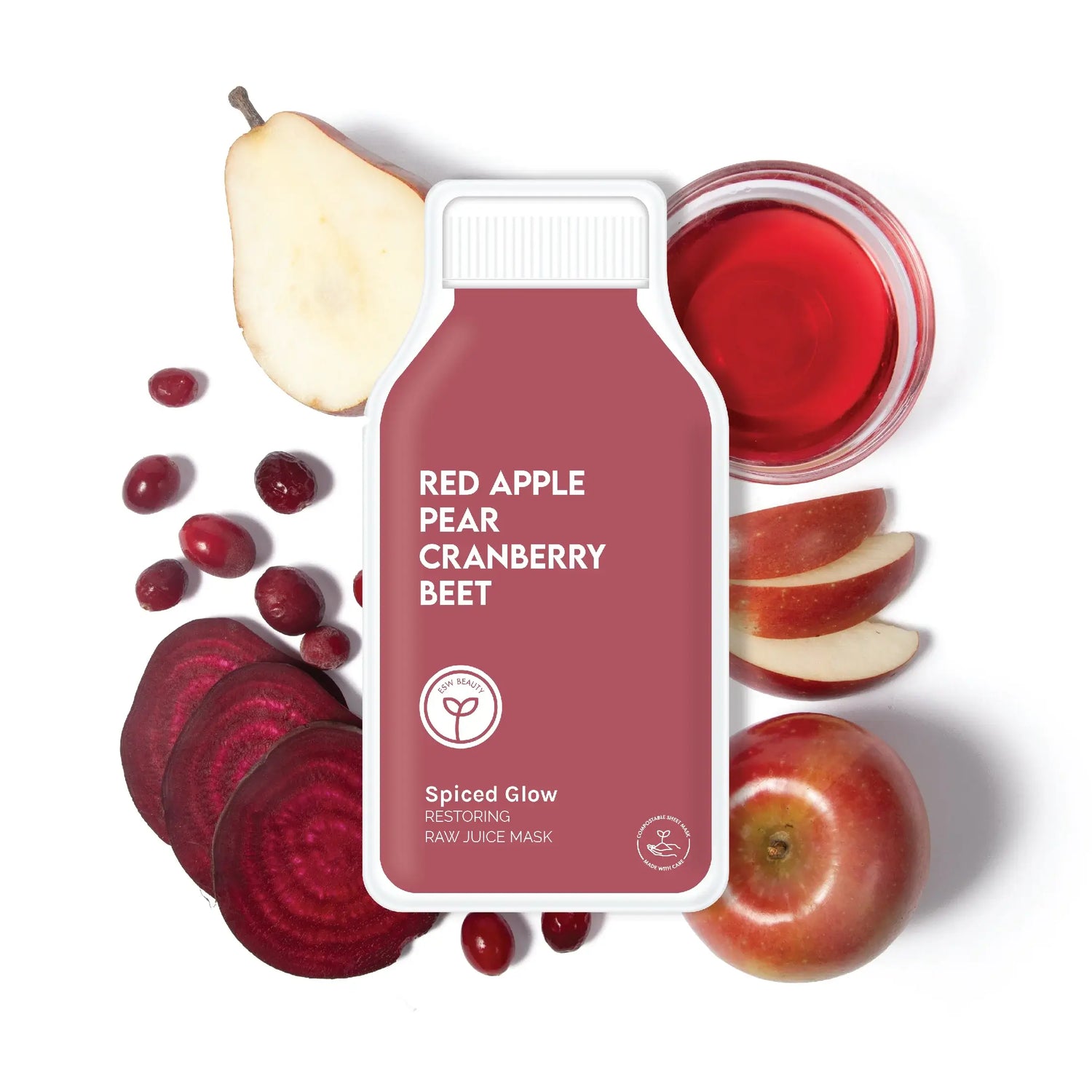 Red Apple Pear Cranberry Beet Spiced Glow Restoring Raw Juice Mask