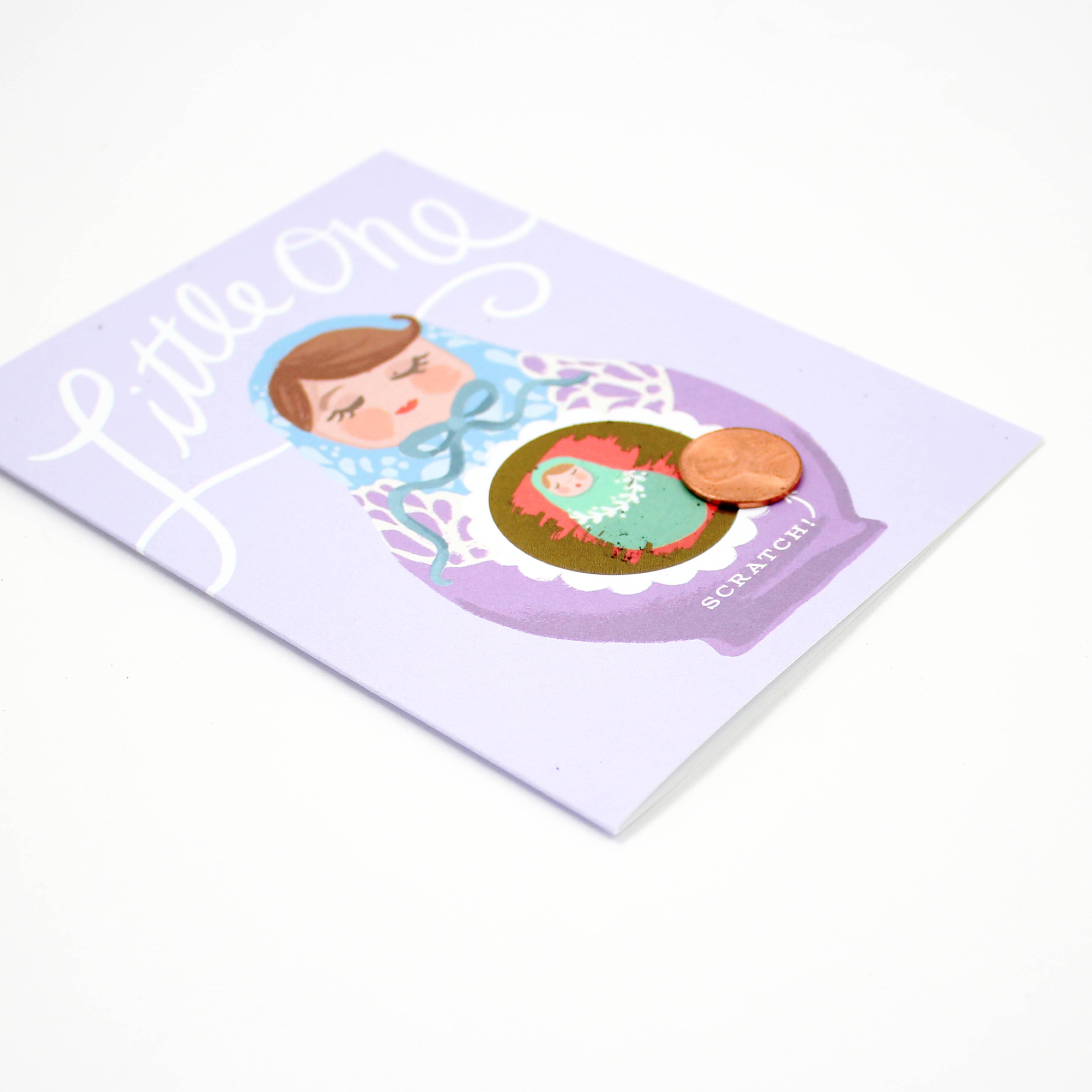 Scratch-off Nesting Doll - New Baby / Pregnancy Card