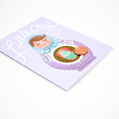 Scratch-off Nesting Doll - New Baby / Pregnancy Card