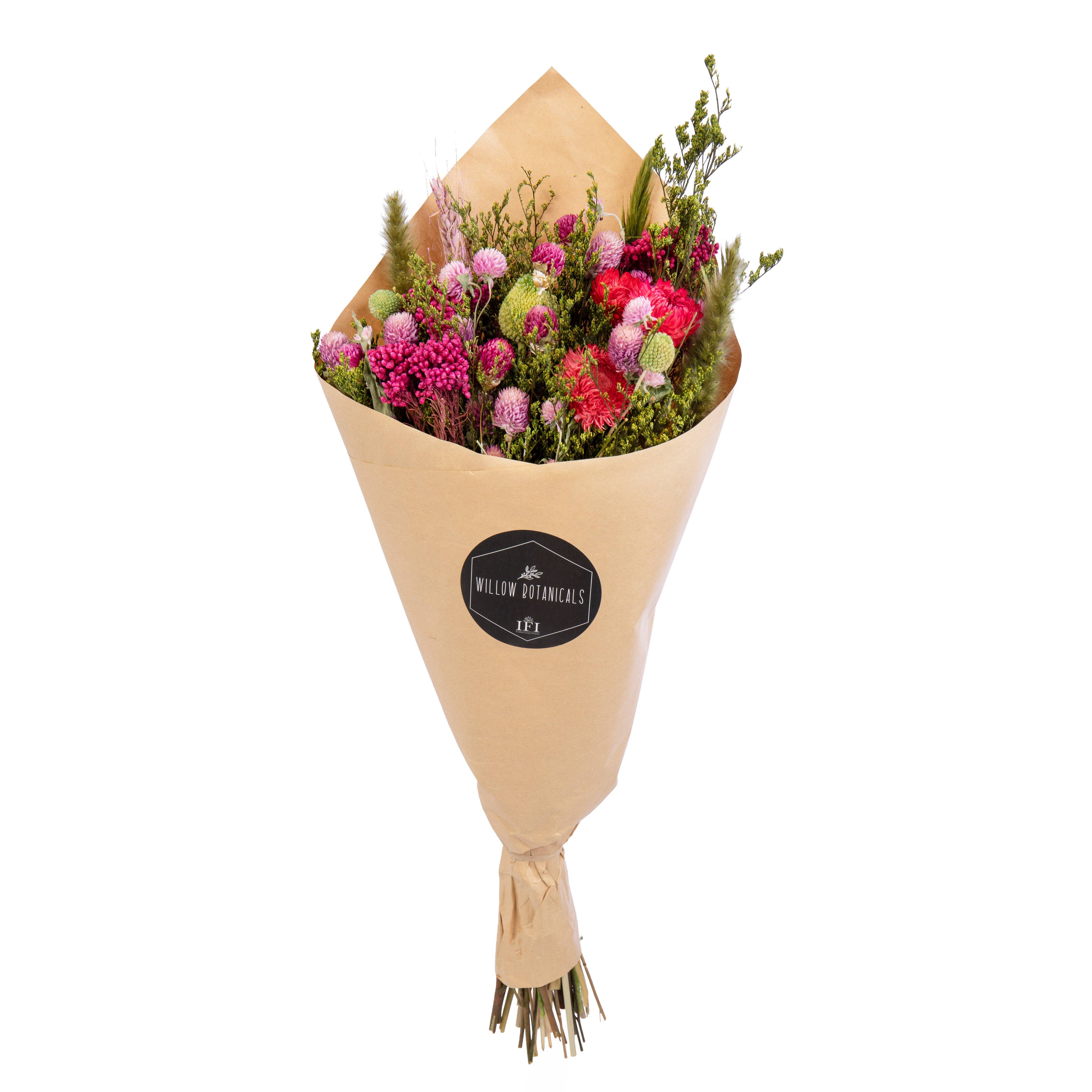 Dried Pink and Green Bouquet