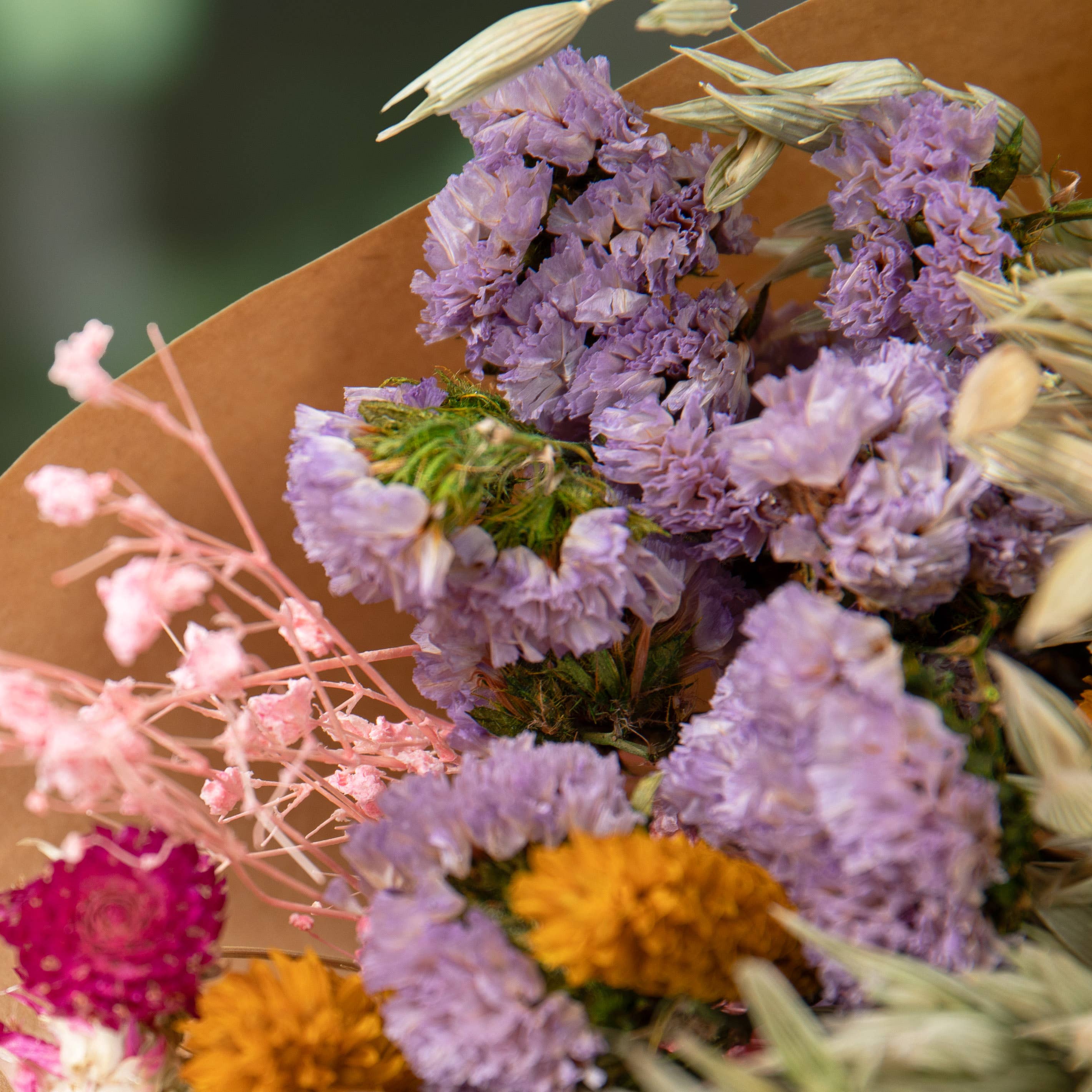 Dried Magenta, Yellow and Pink Bouquet