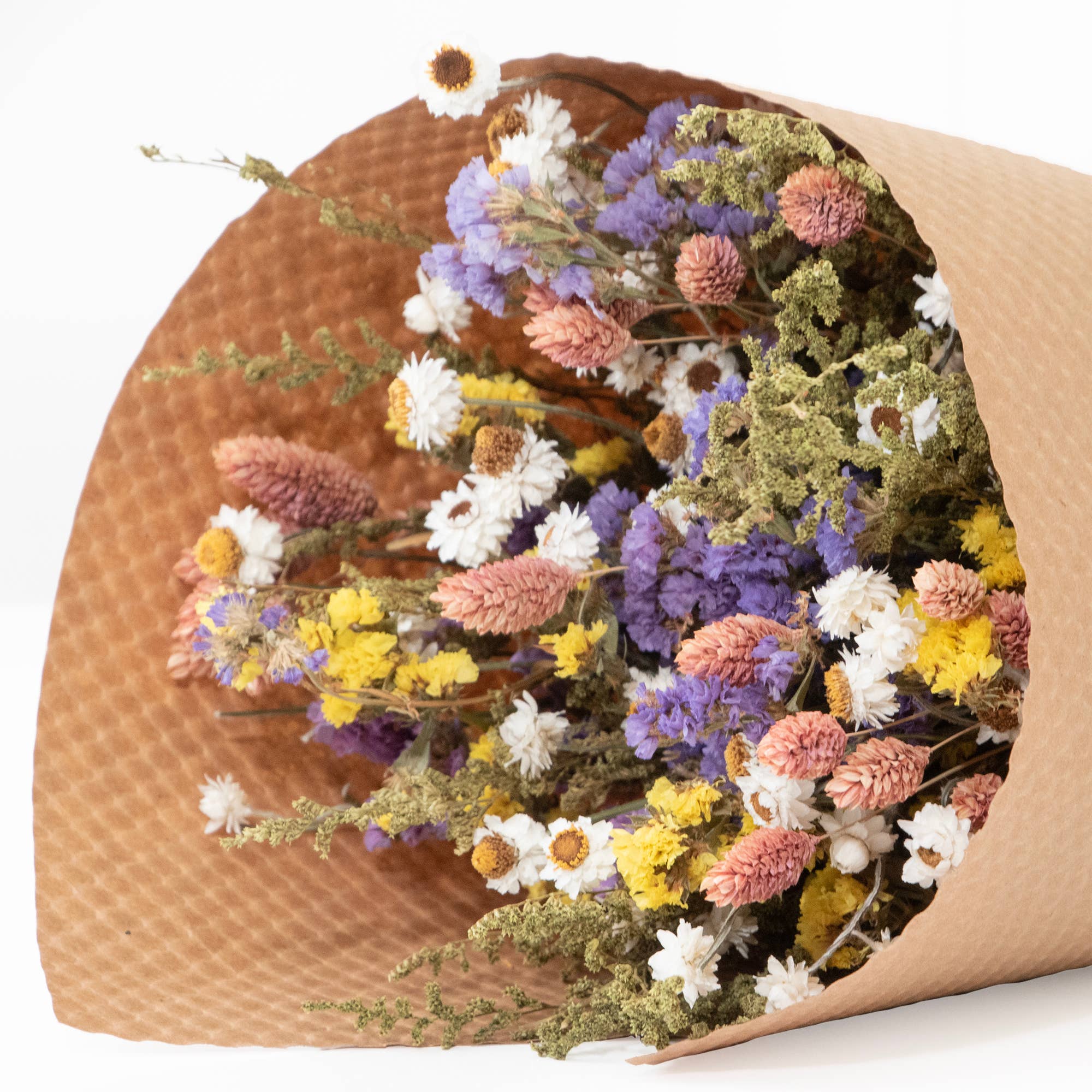 Dried Yellow and Purple Wildflower Bouquet
