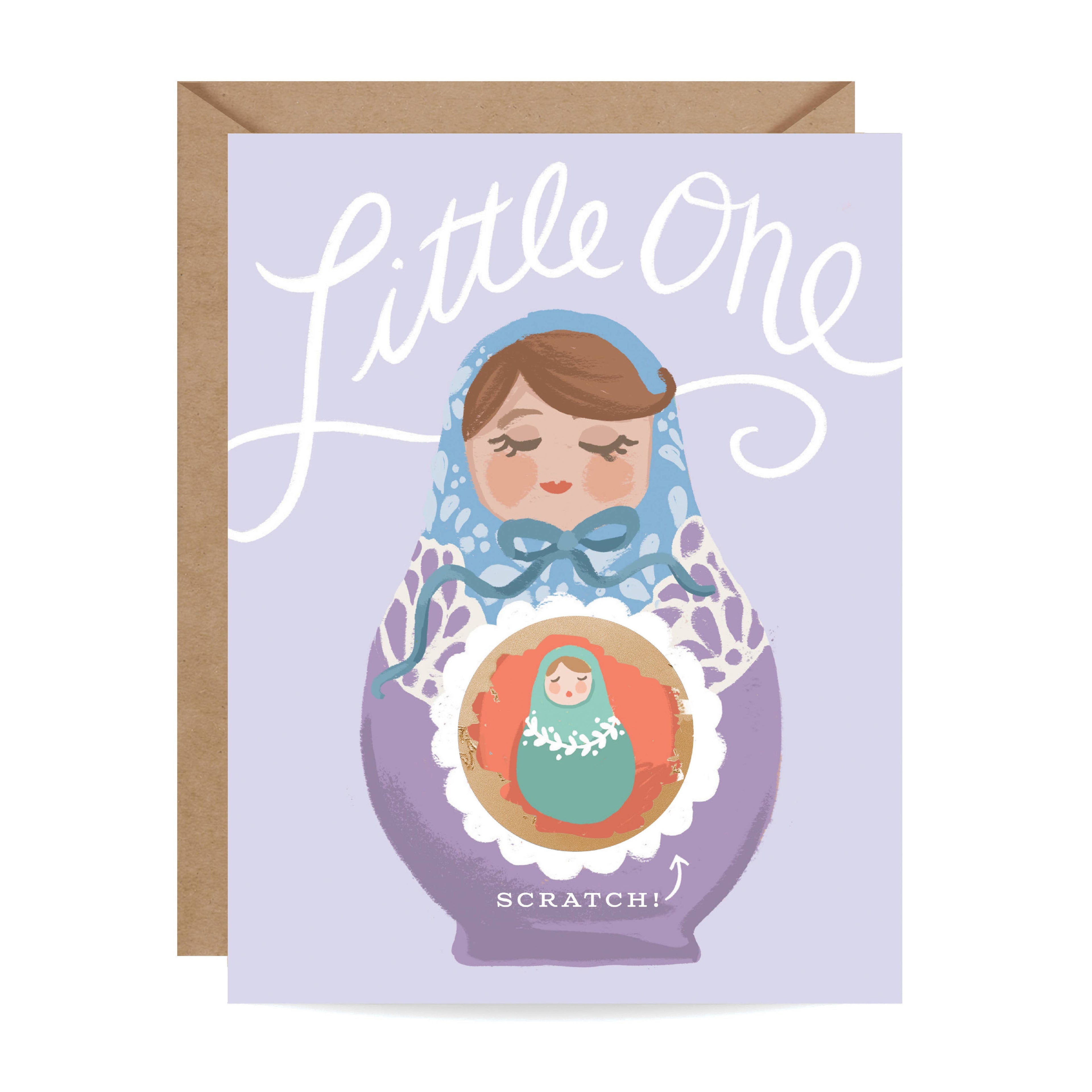 Scratch-off Nesting Doll - New Baby / Pregnancy Card