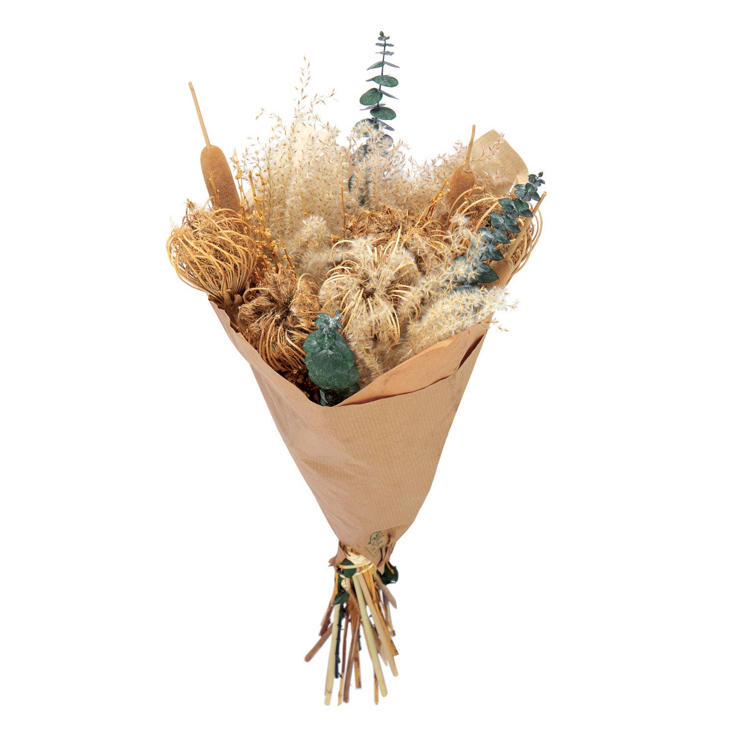 Dried Neutral and Green Bouquet - Size M
