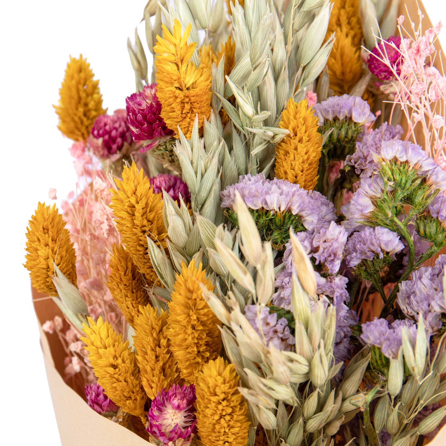 Dried Magenta, Yellow and Pink Bouquet