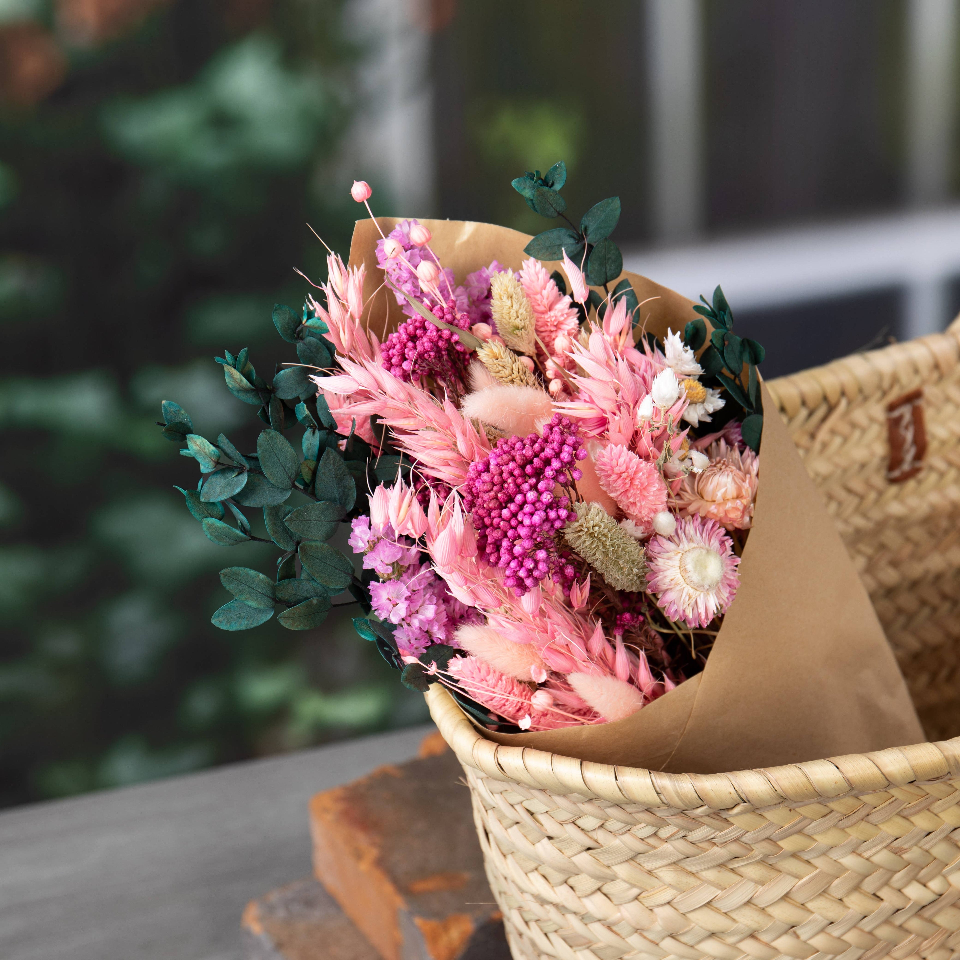 Dried Flamingo Pink Bouquet