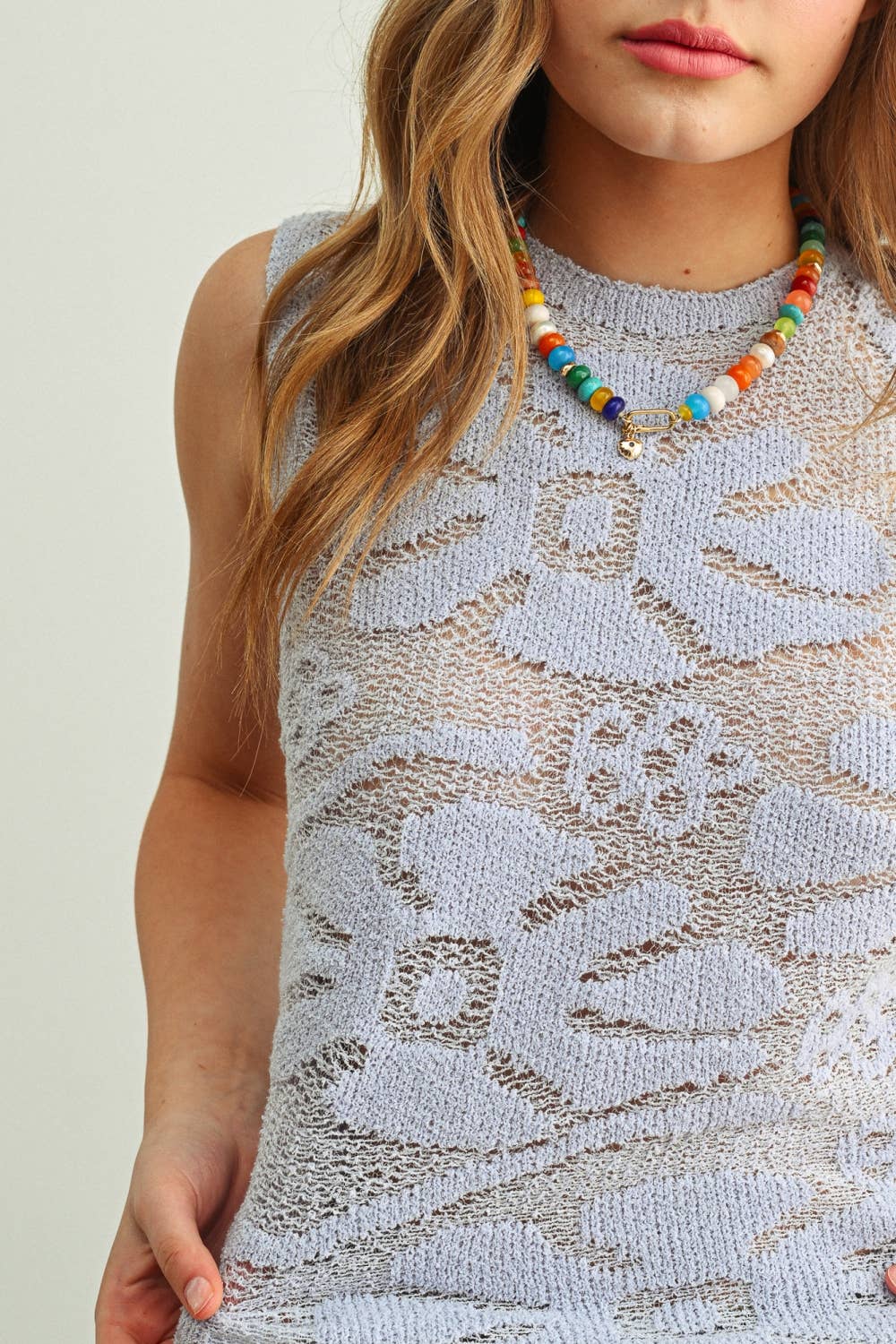 Floral Knitted Sleeveless Top