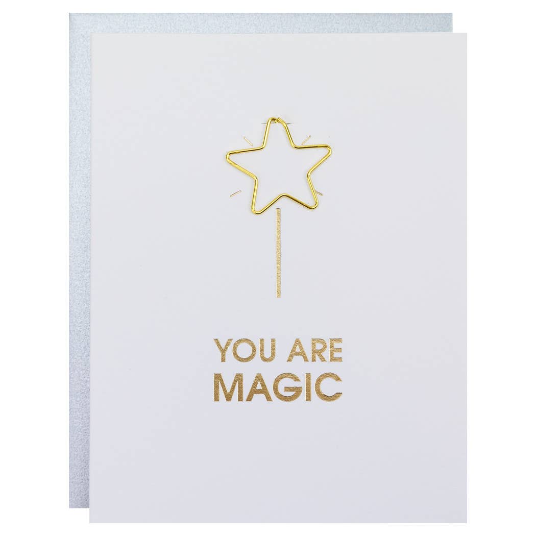 You Are Magic - Star Paper Clip Letterpress Greeting Card