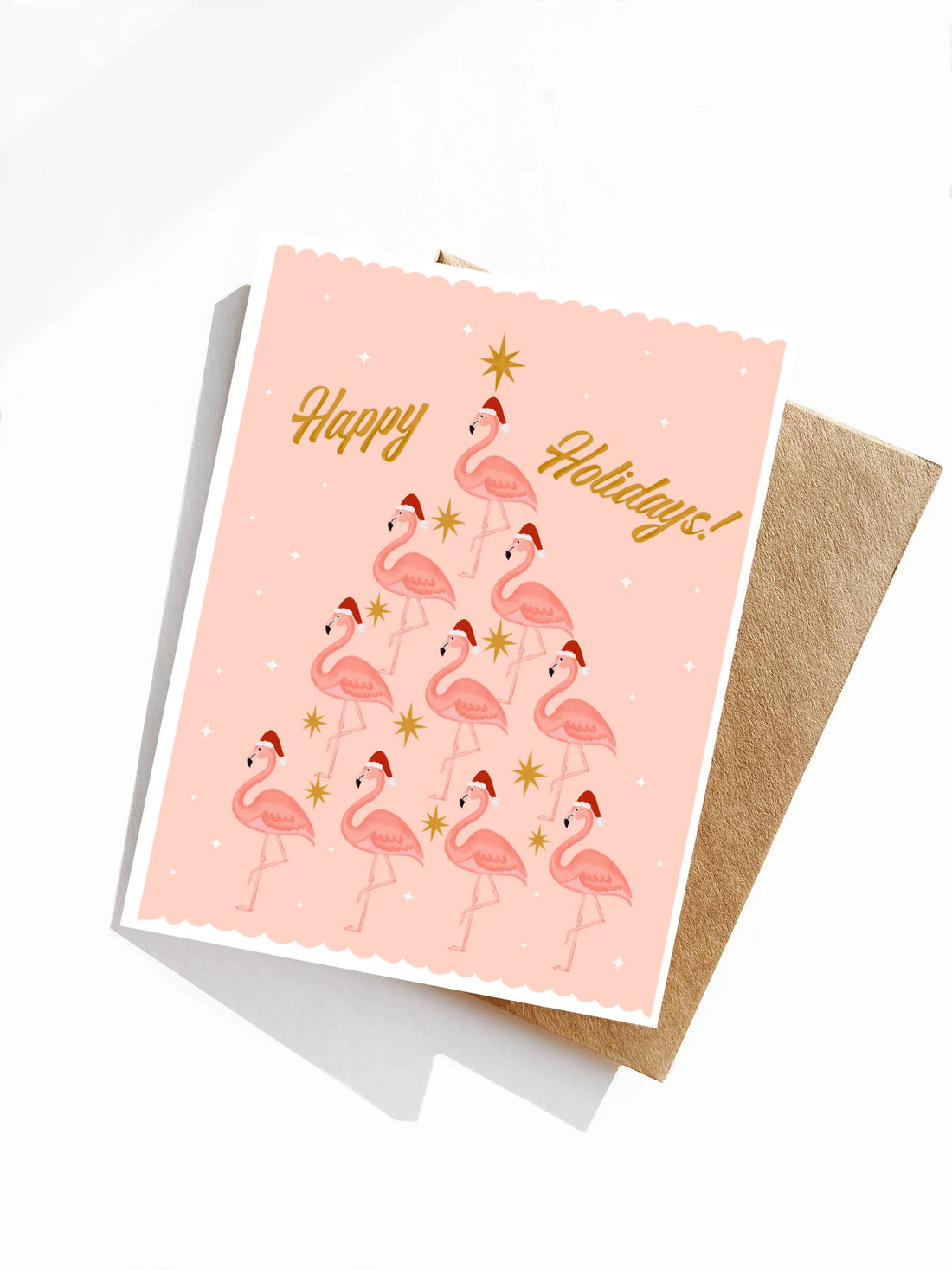 Flamingo tree happy holidays