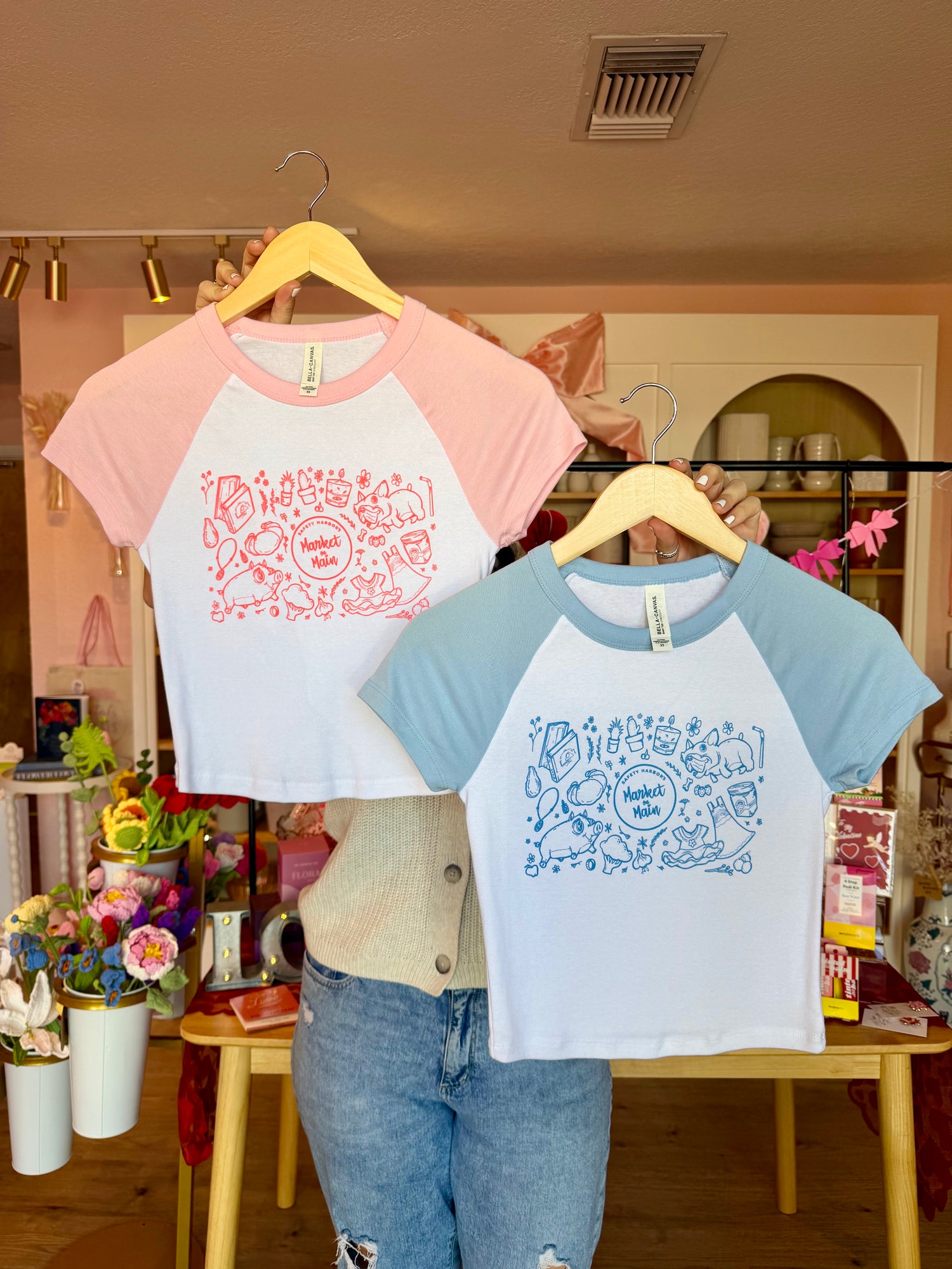 SHMOM Crop Top (Pink/Blue)