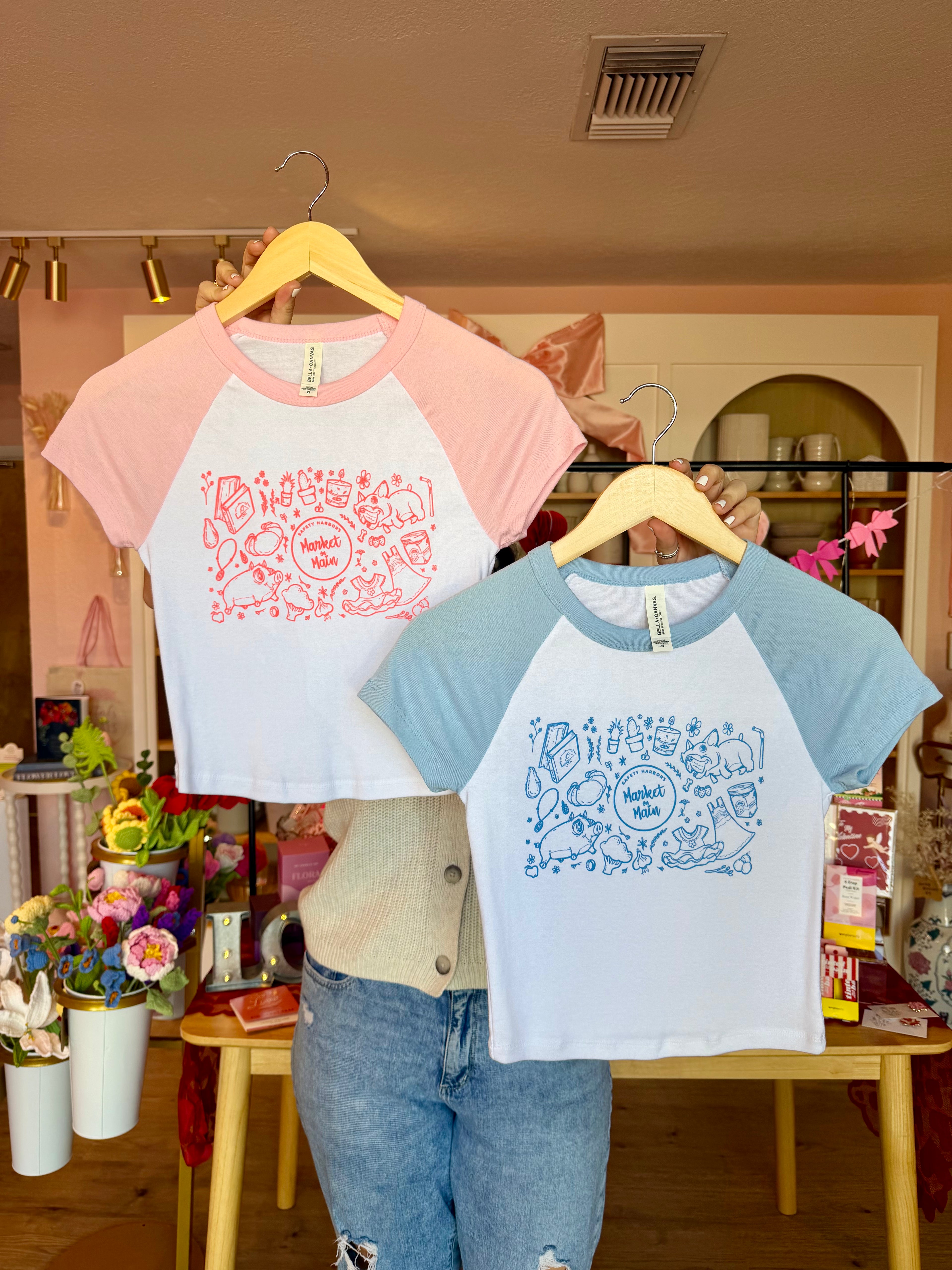 SHMOM Crop Top (Pink/Blue)