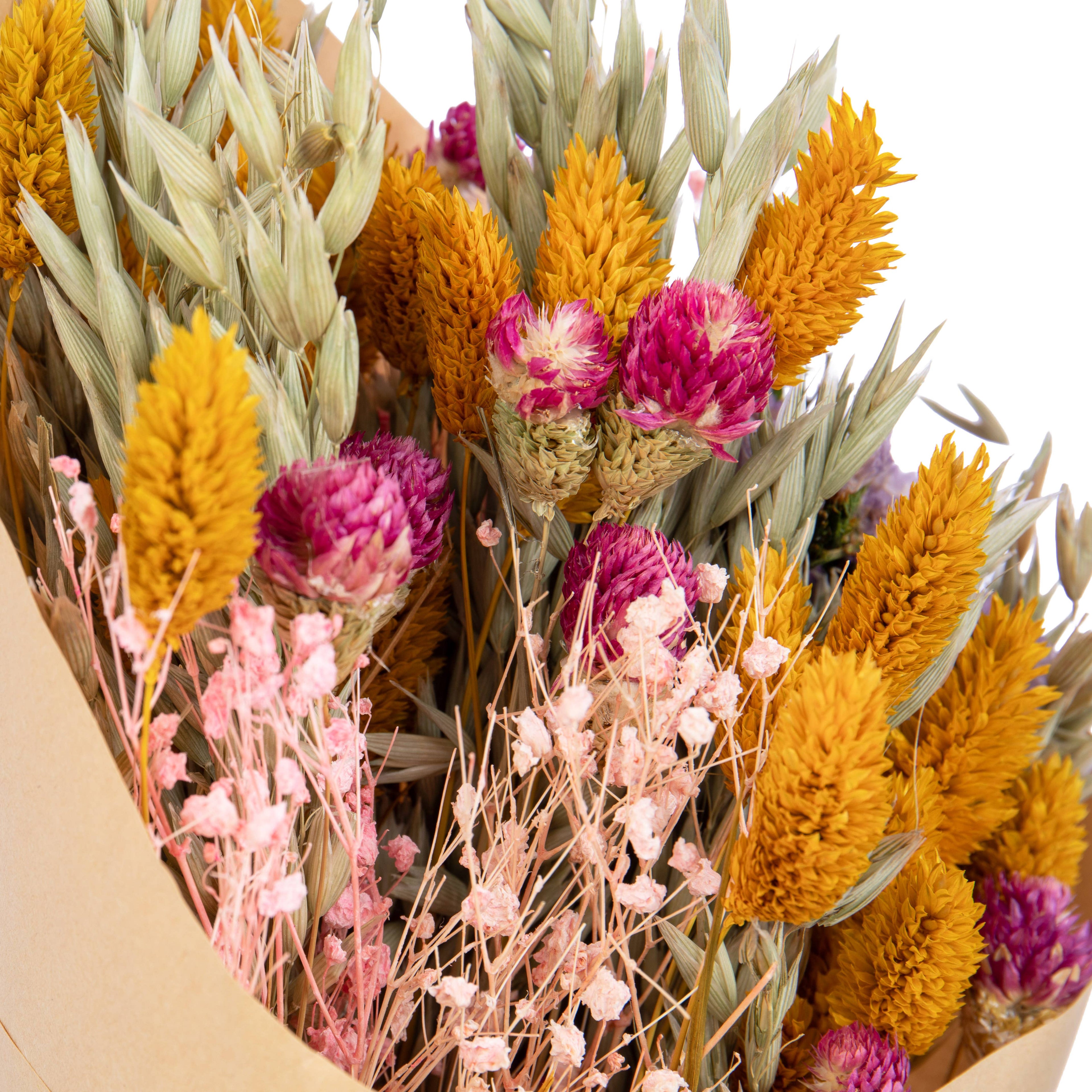 Dried Magenta, Yellow and Pink Bouquet