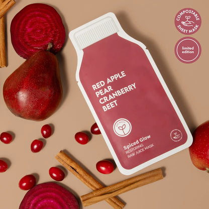 Red Apple Pear Cranberry Beet Spiced Glow Restoring Raw Juice Mask