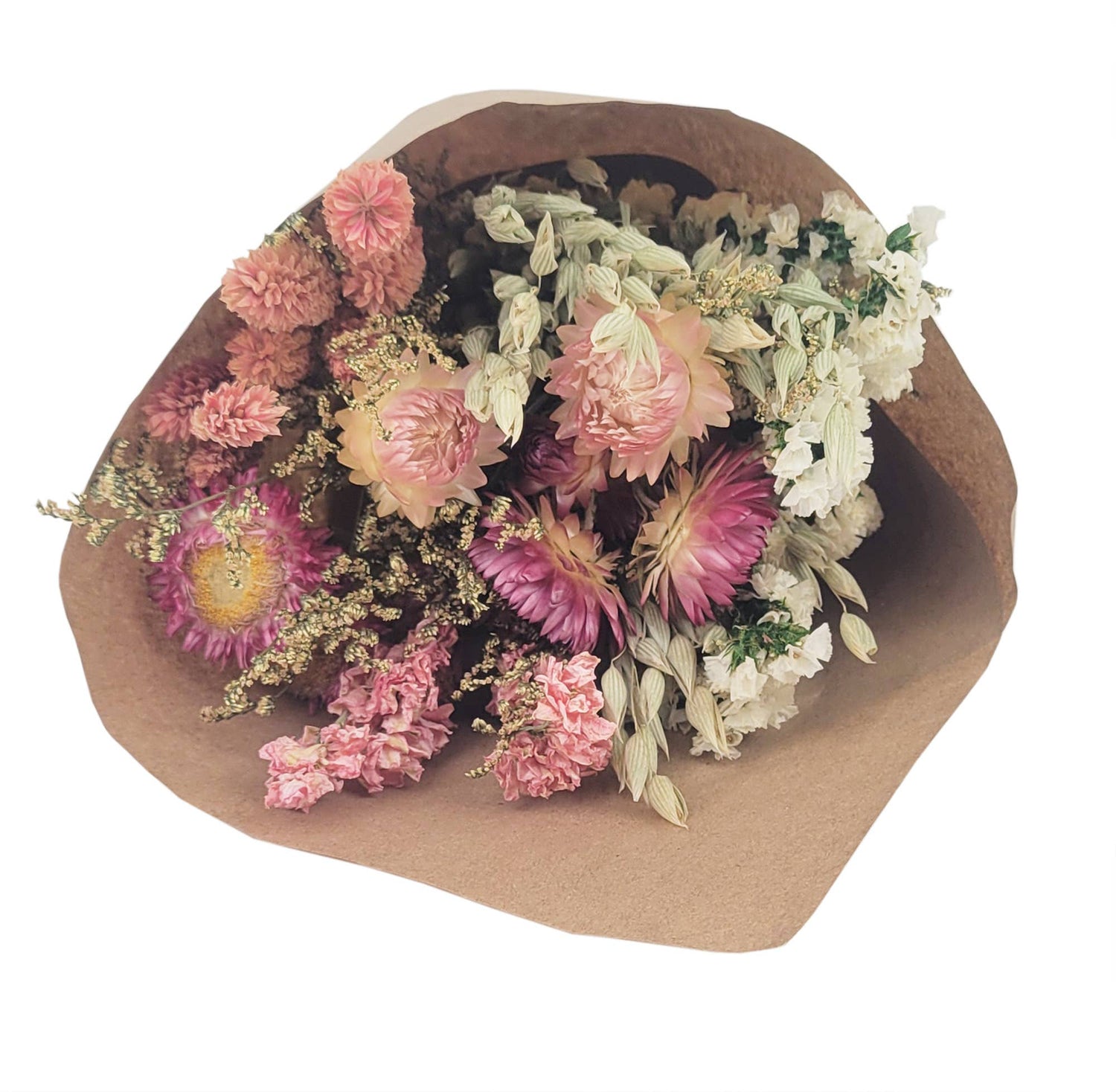 Dried Ivory &amp; Pink Bouquet