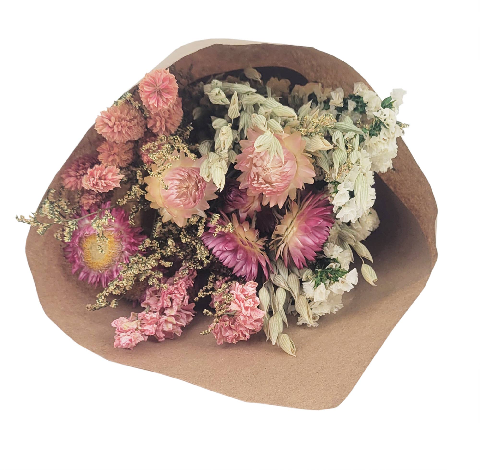 Dried Ivory &amp; Pink Bouquet