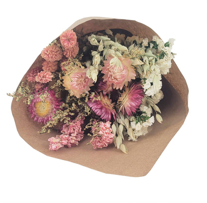 Dried Ivory &amp; Pink Bouquet