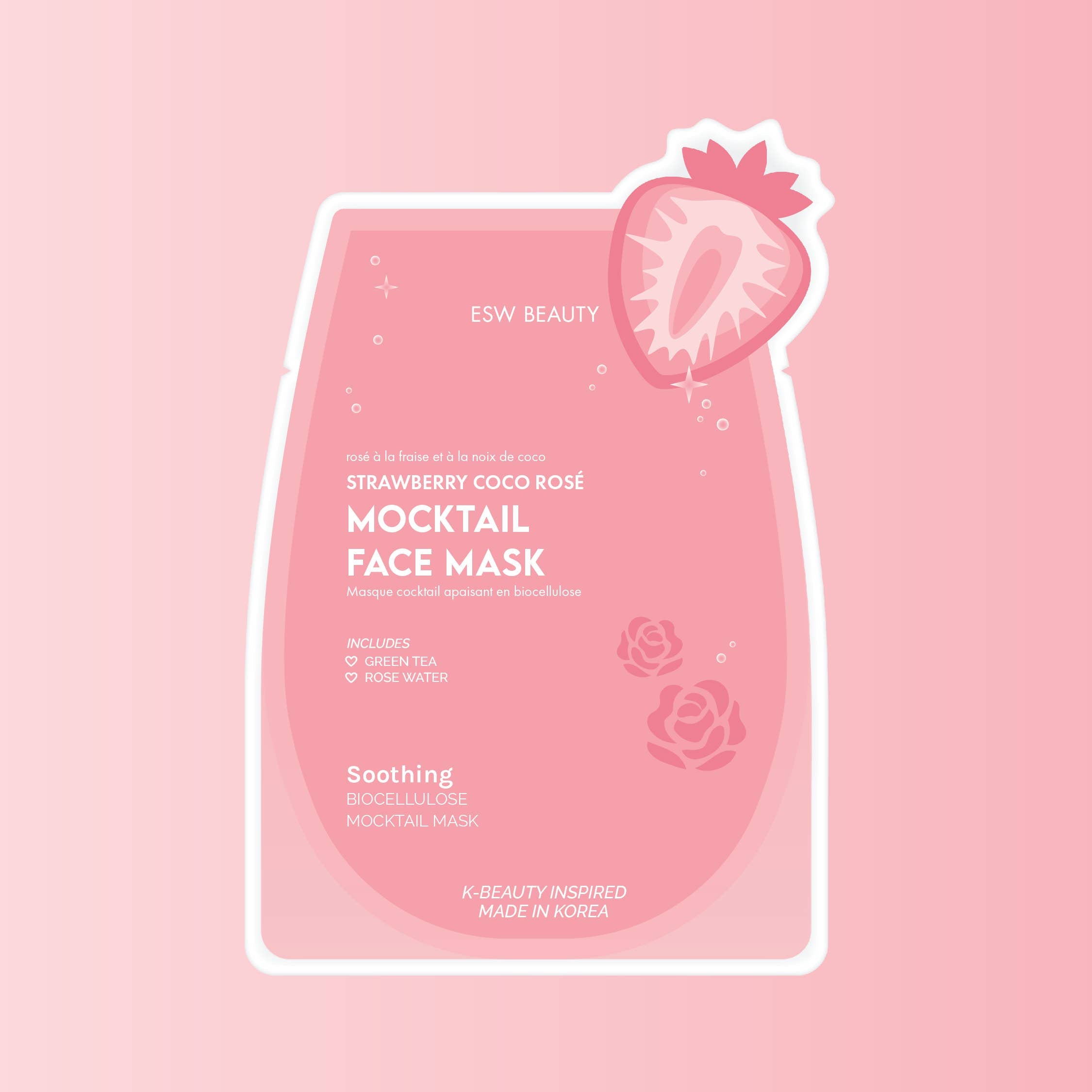 Strawberry Coco Rosé Soothing Biocellulose Mocktail Mask