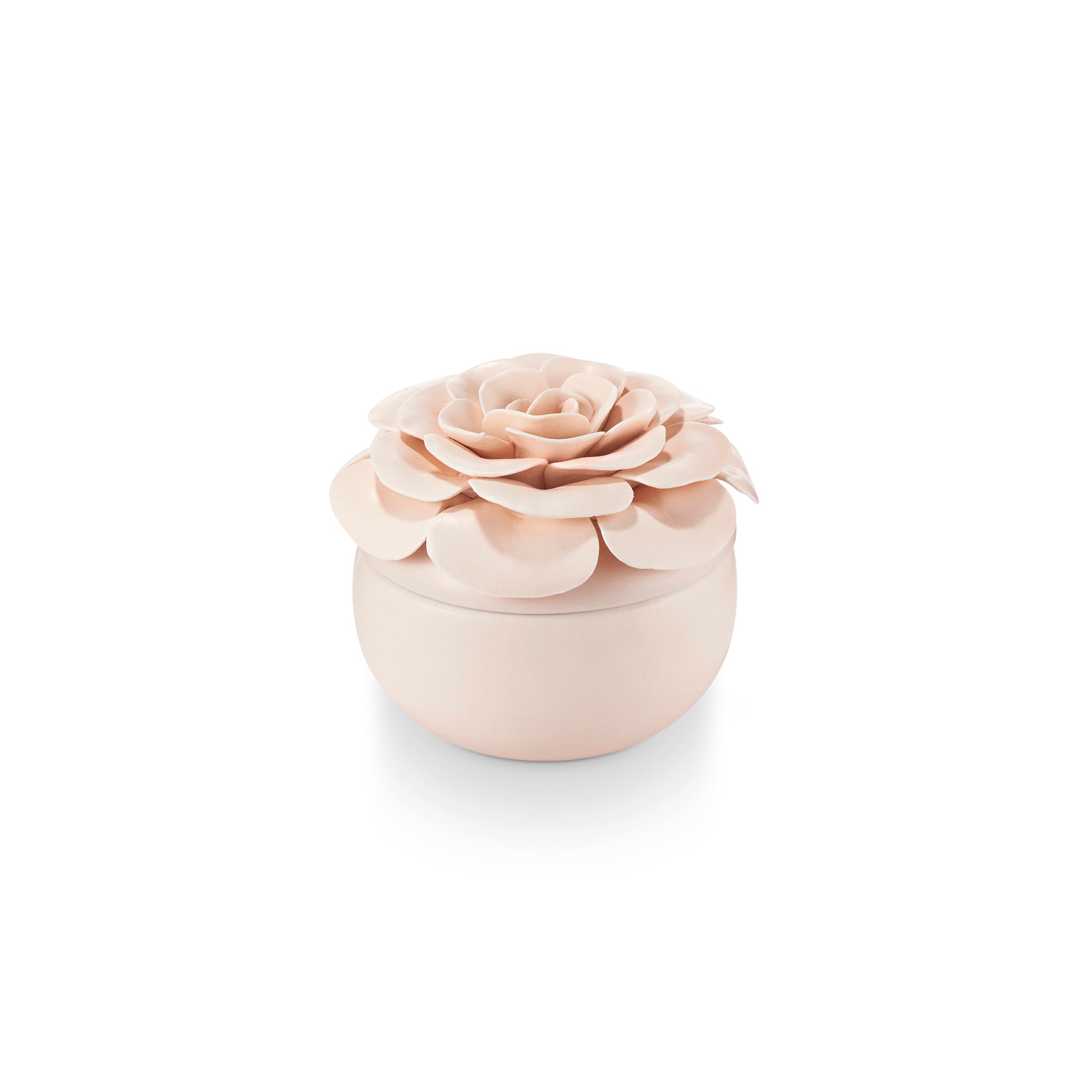 Coconut Milk Mango Ceramic Flower Candle