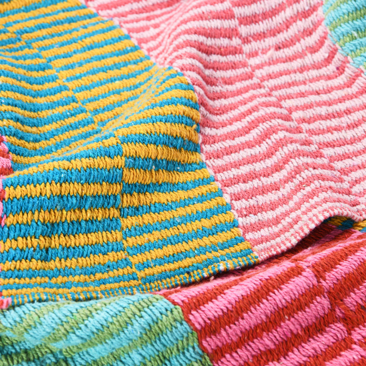 Recycled Cotton Blend Striped Throw